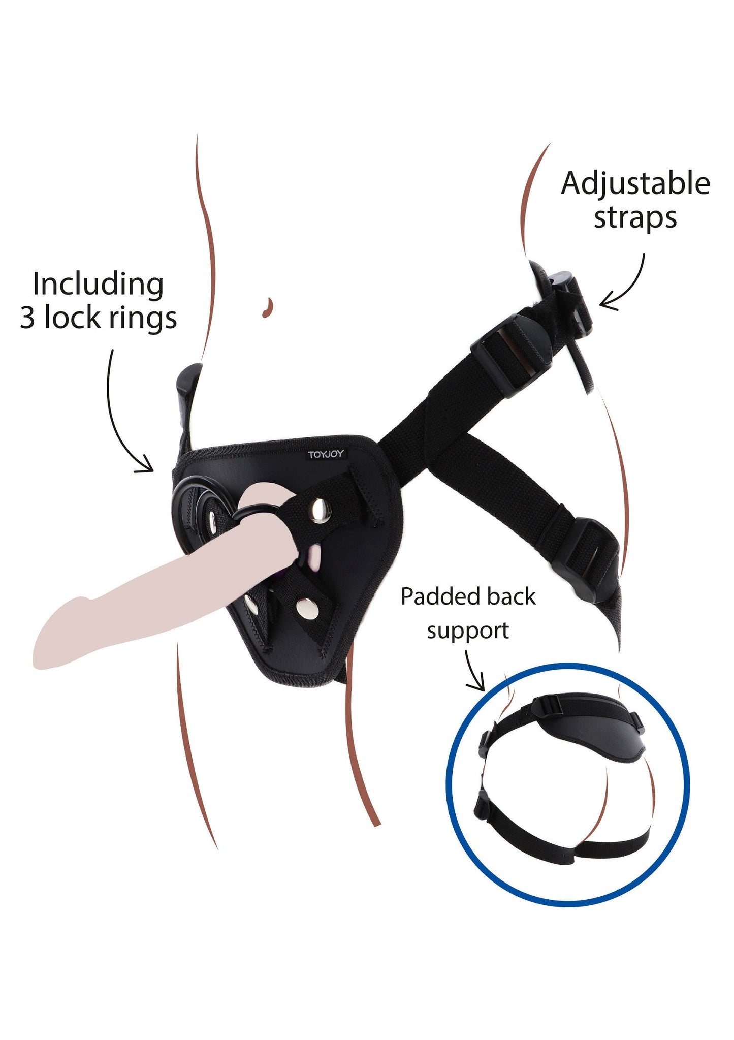 10143 toyjoy get real strap on full cover harness