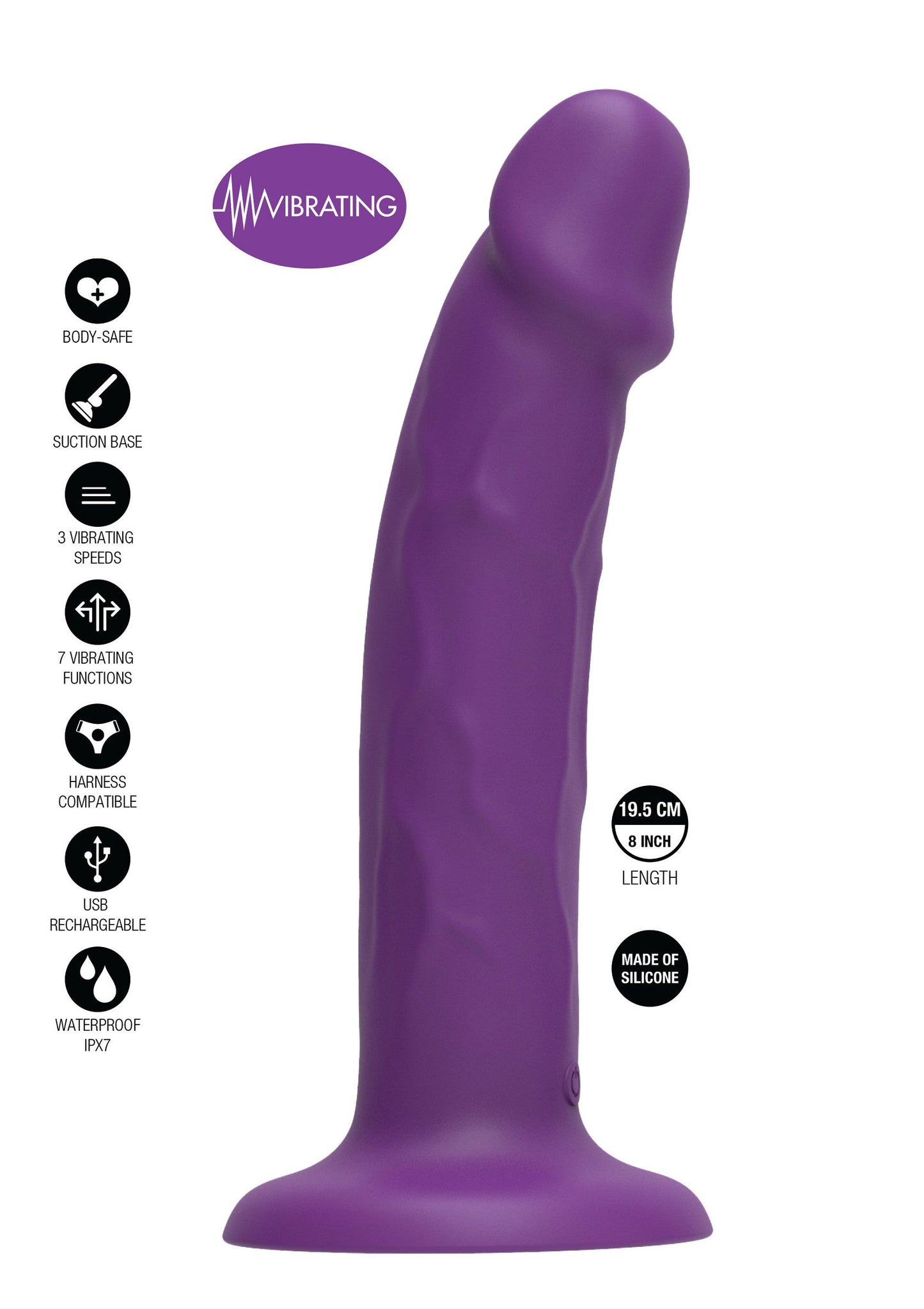 10150 toyjoy get real vibrating harness dong silicone 195cm