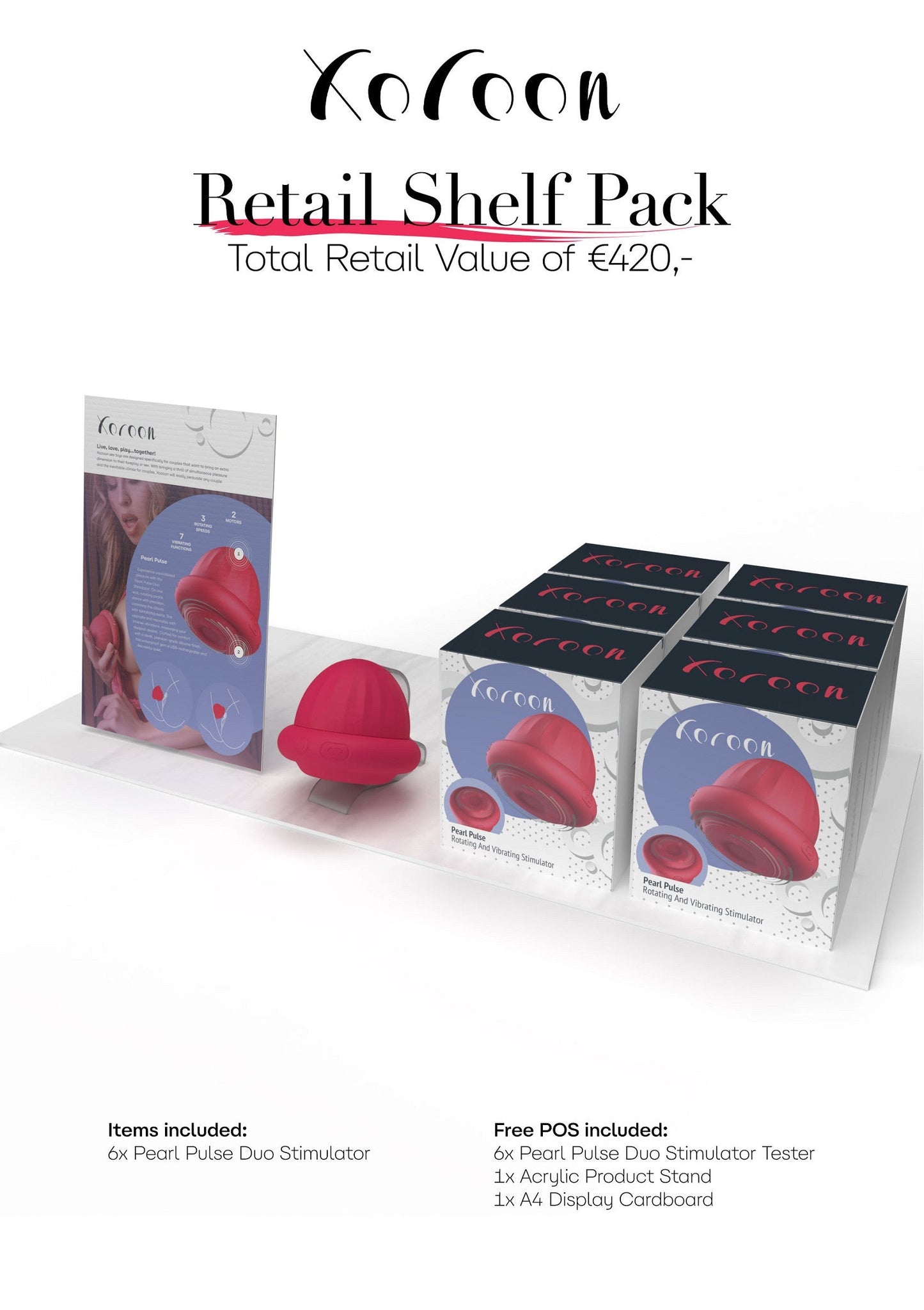 Retail Shelf Pack: Xocoon Pearl Pulse Duo Stimulator