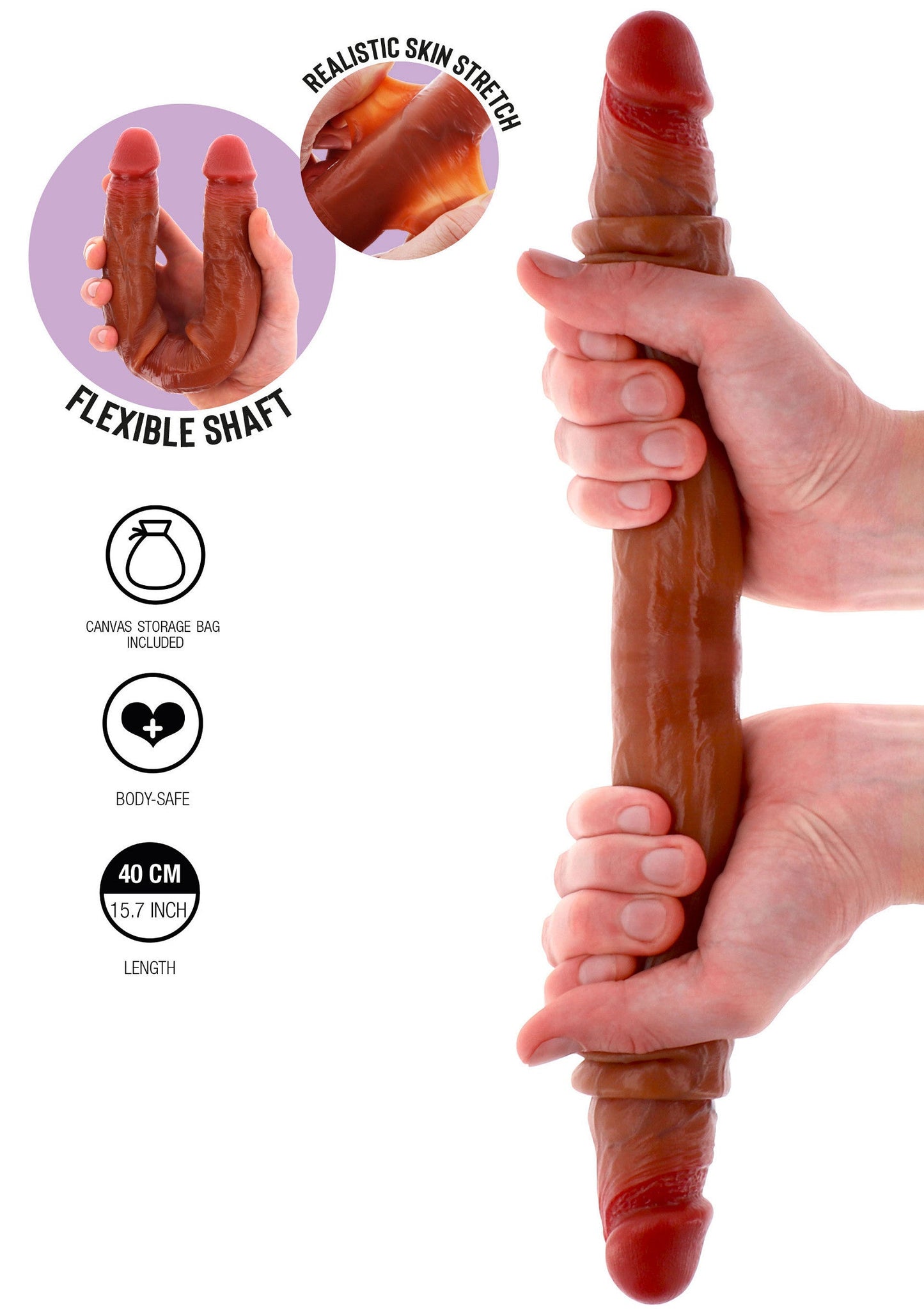 11207 toyjoy get real foreskin double dong silicone 40cm
