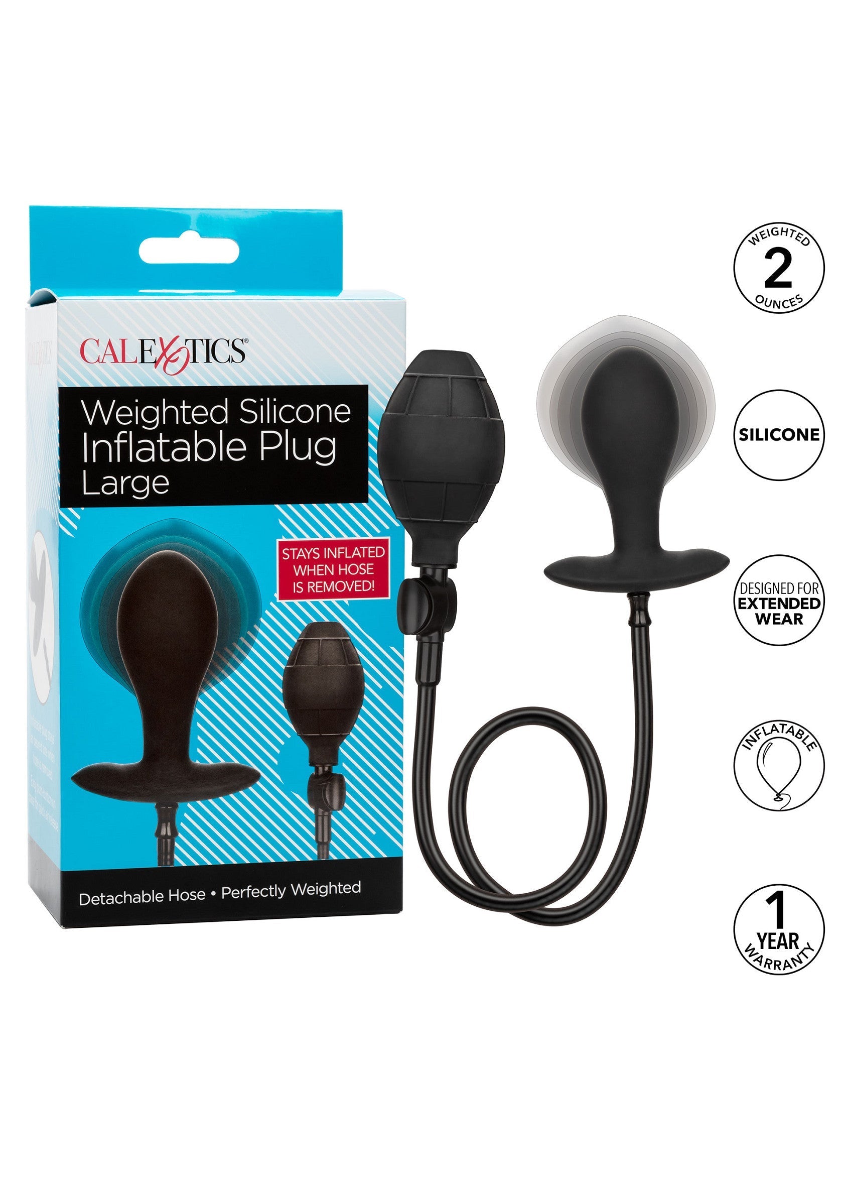 12036 calexotics anal weighted inflatable plug large