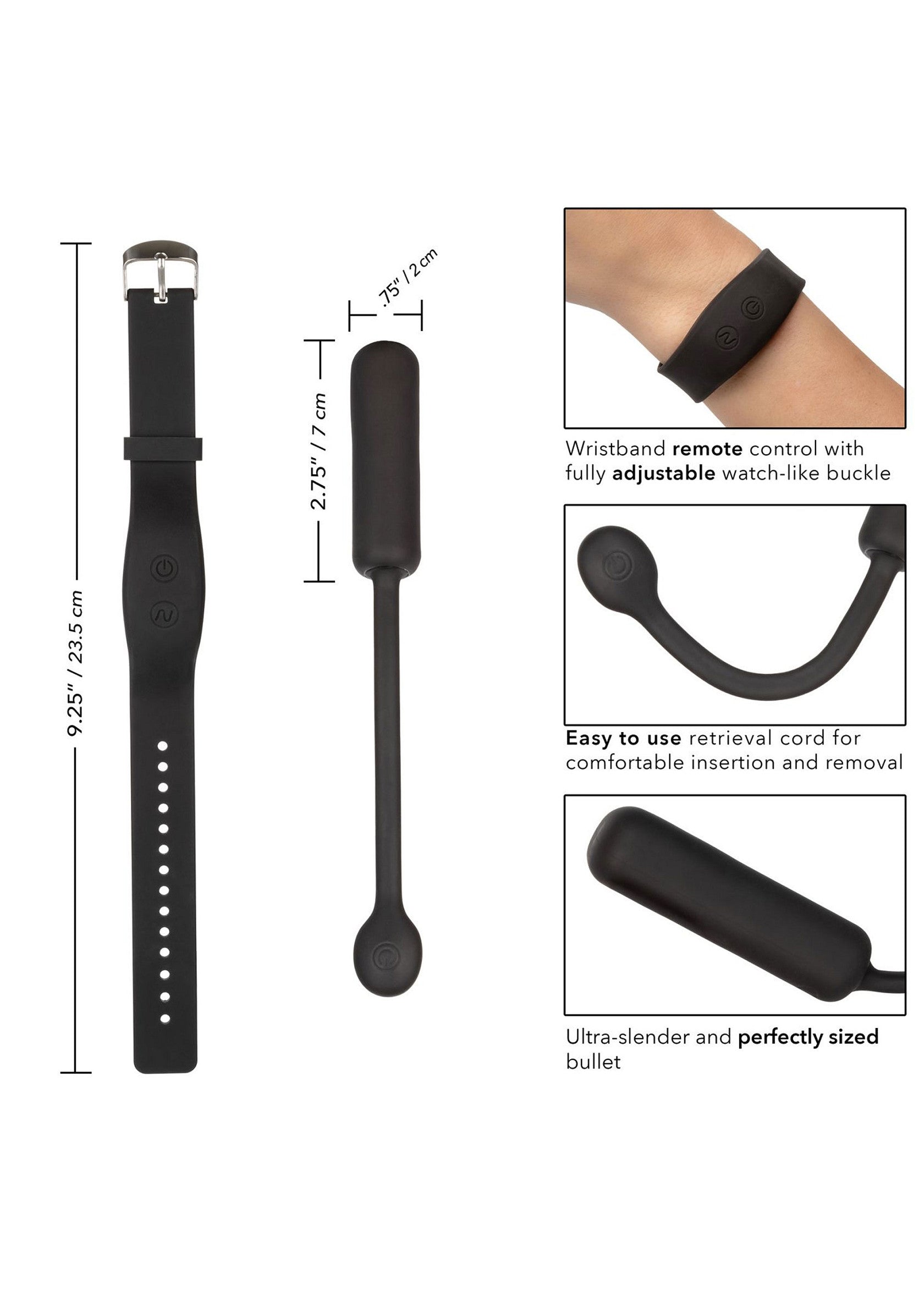 12057 calexotics remote controlled vibes wristband remote petite bullet