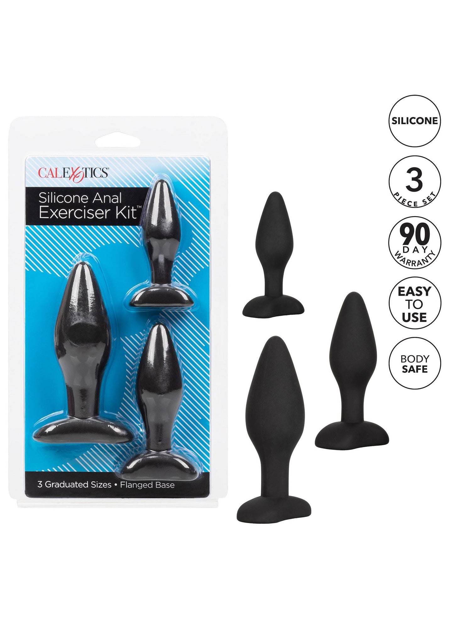 12107 calexotics anal silicone anal exerciser kit