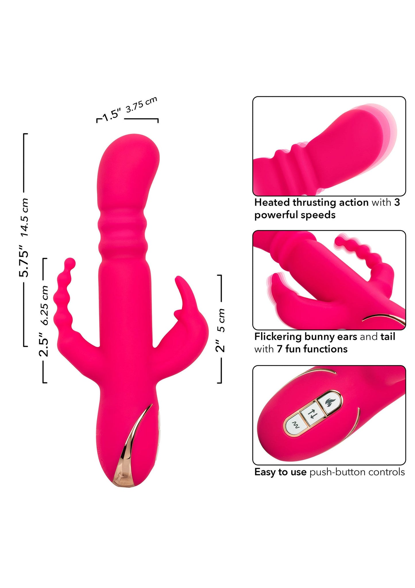 12432 calexotics jack rabbits signature heated silicone triple rabbit