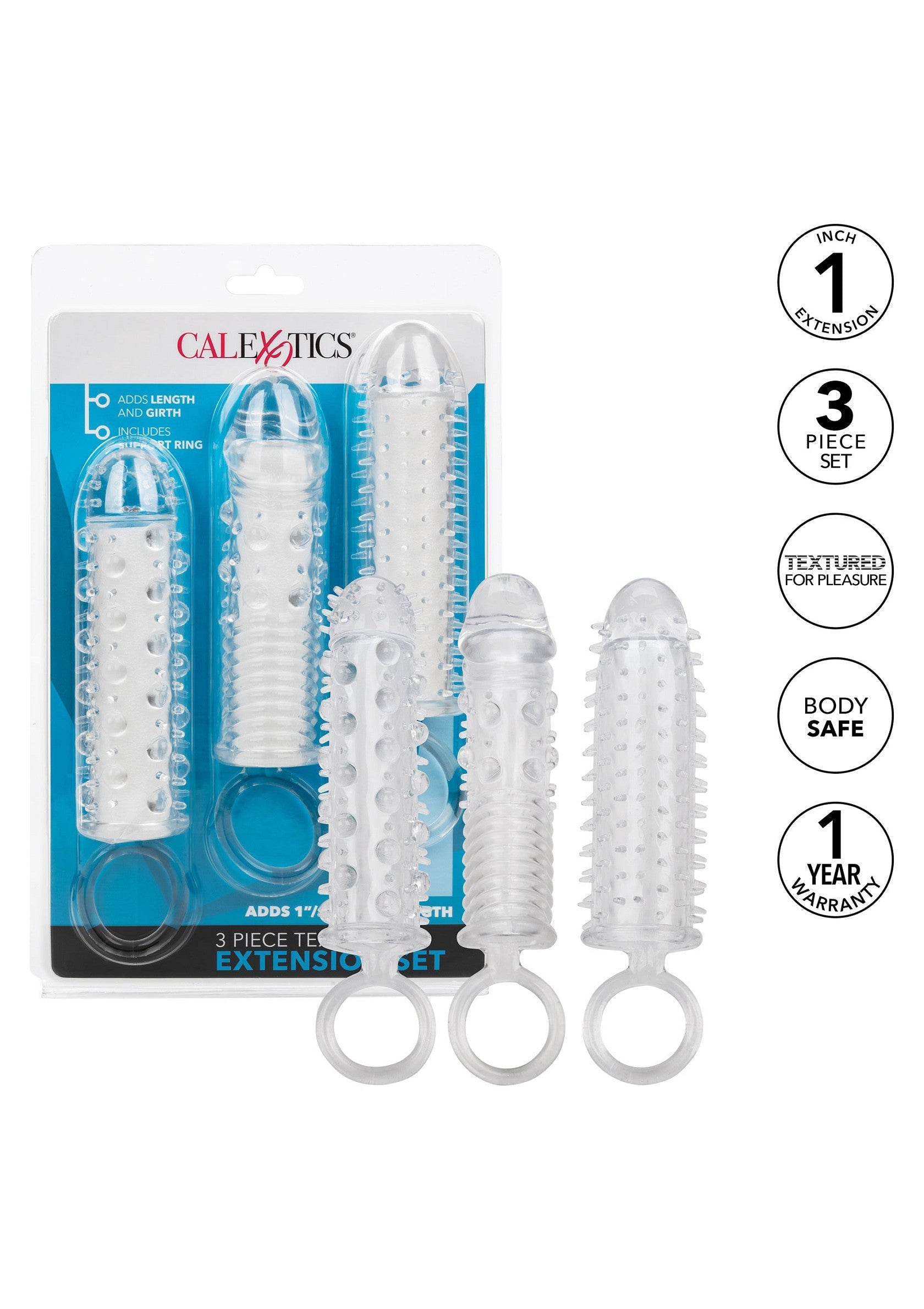 13462 calexotics extensions textured extension set 3 pcs