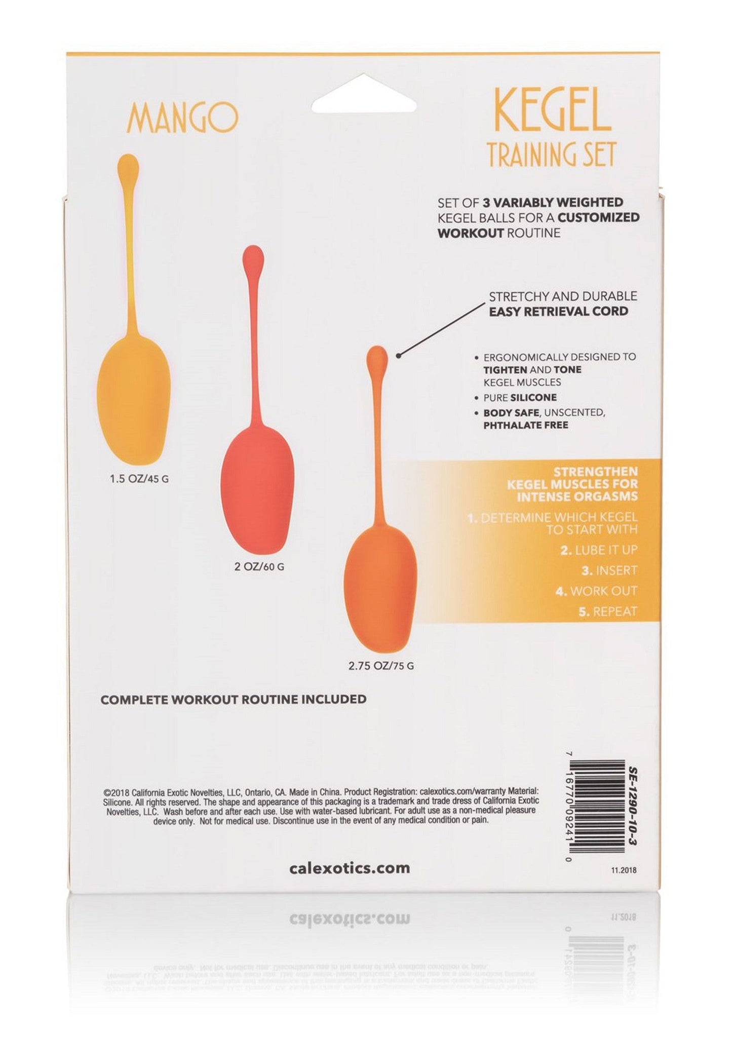 13474 calexotics kegel exercisers kegel training set mango