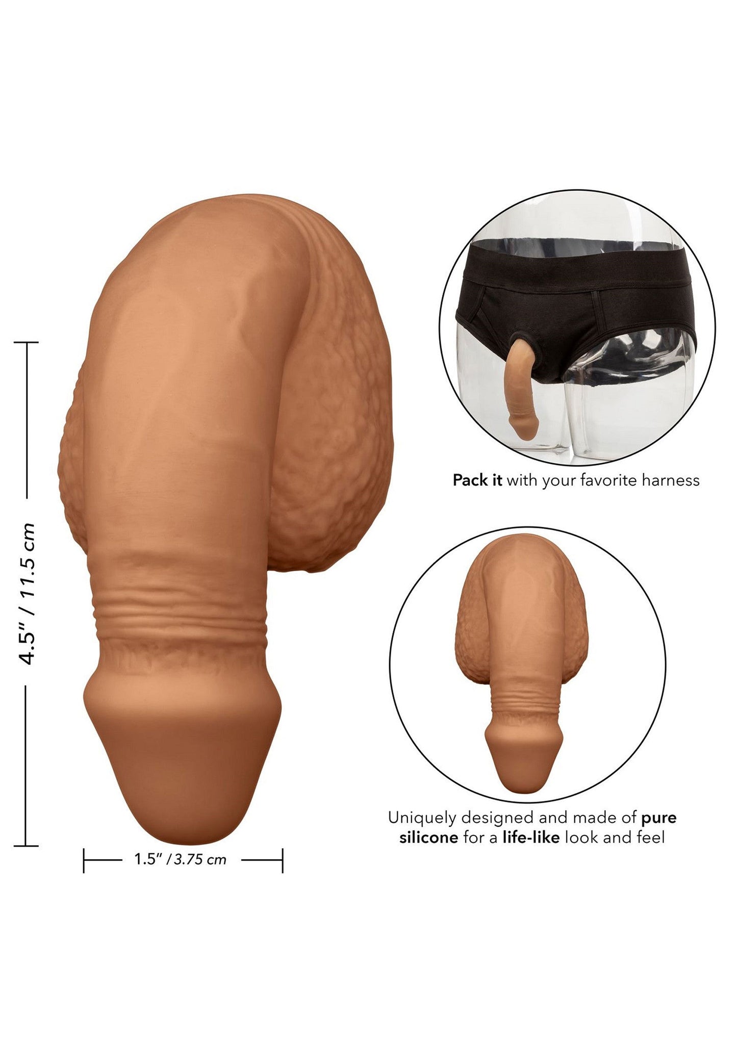 13488 calexotics packer gear 5 inch silicone packing penis