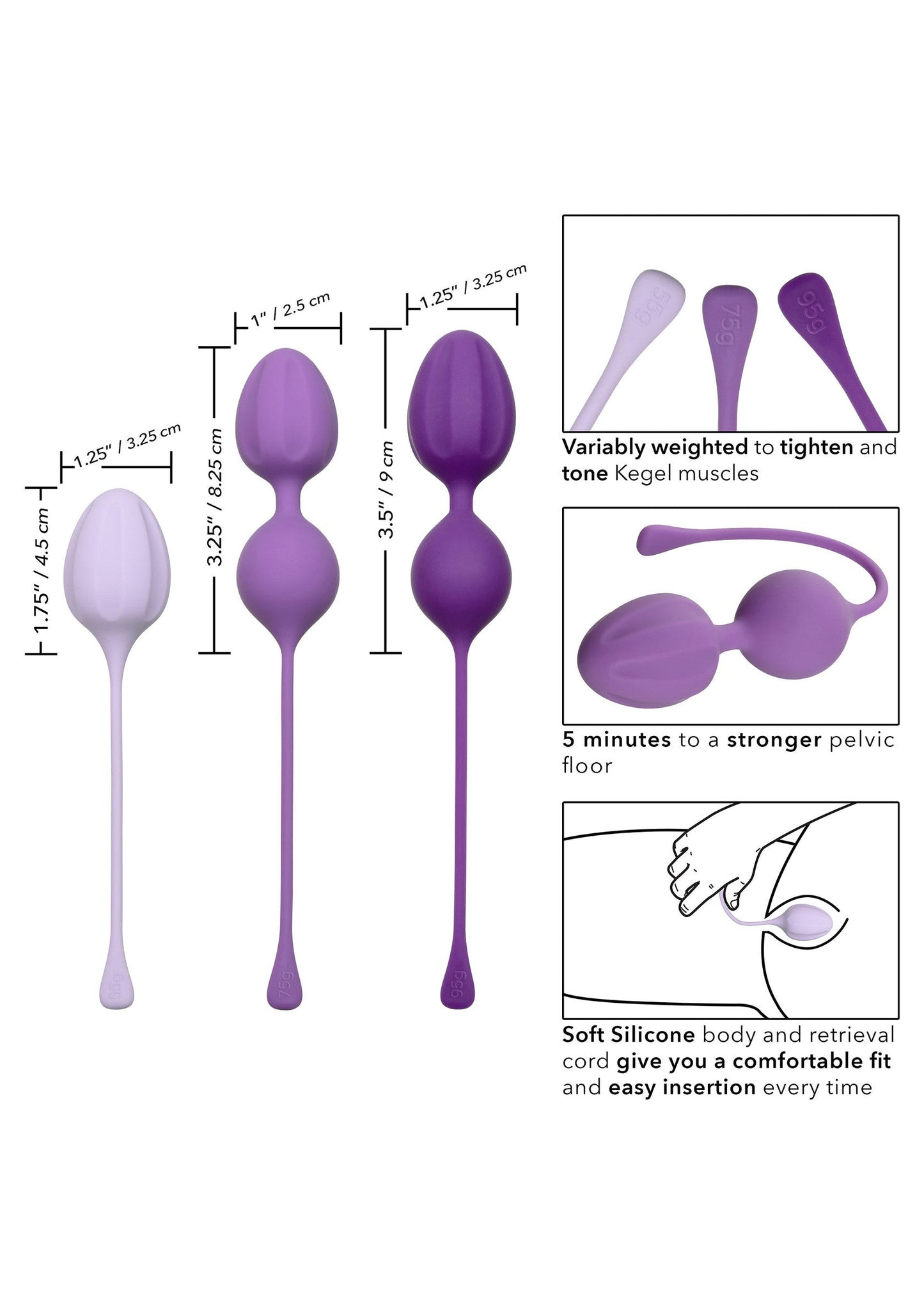 13537 calexotics kegel exercisers kegel training 3 pcs