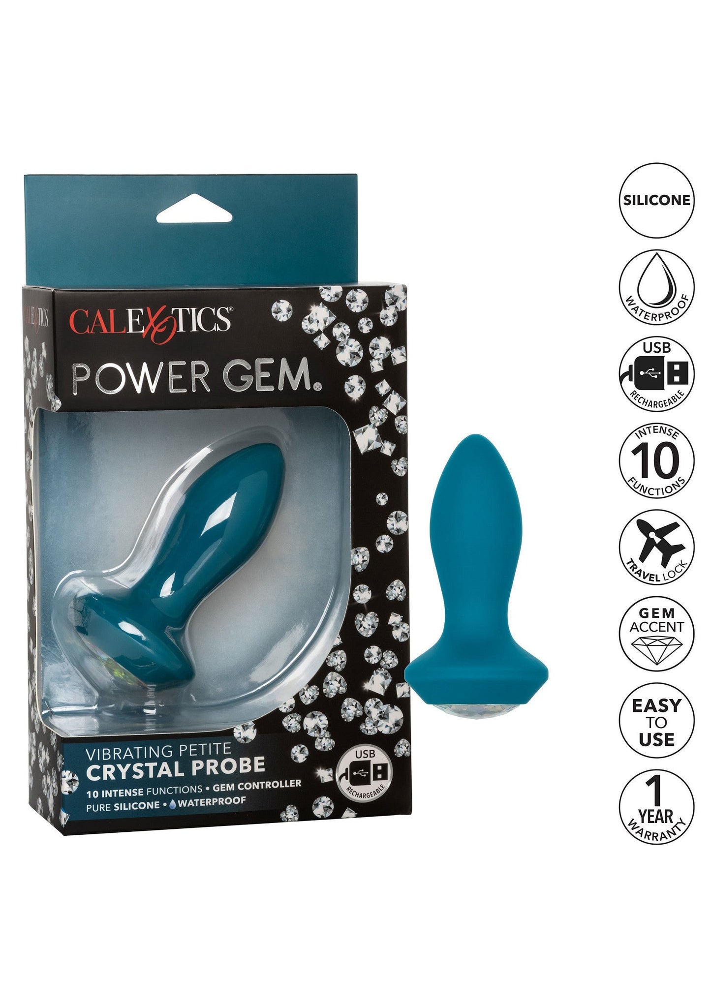 13685 calexotics power gem vibrating petite crystal probe