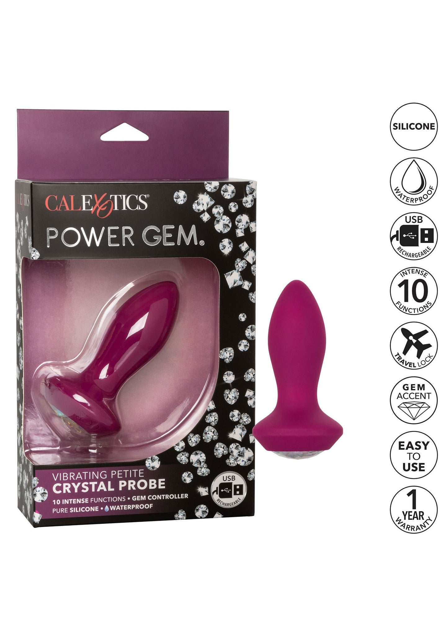 13685 calexotics power gem vibrating petite crystal probe