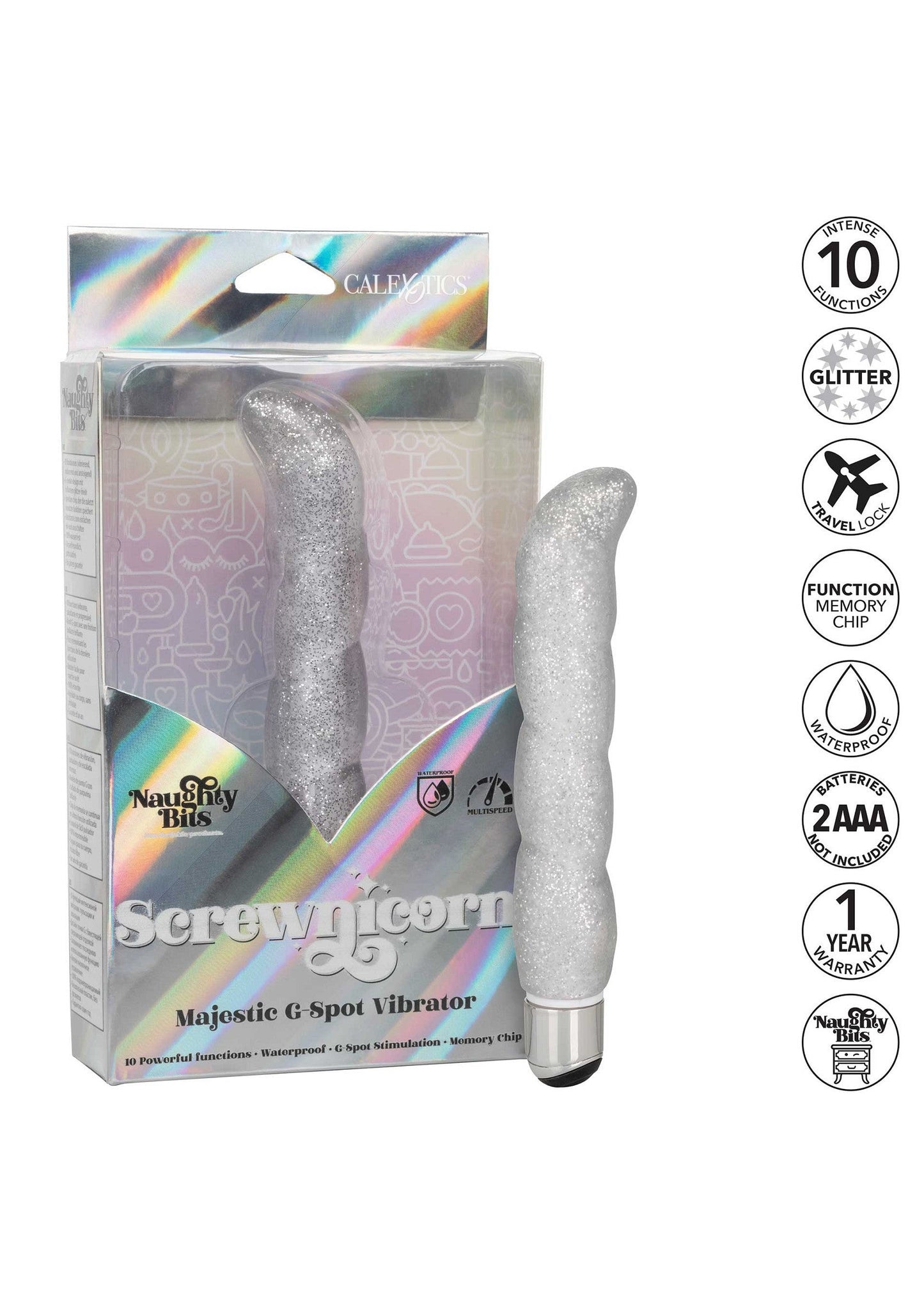 14183 calexotics naughty bits screwnicorn g spot vibrator