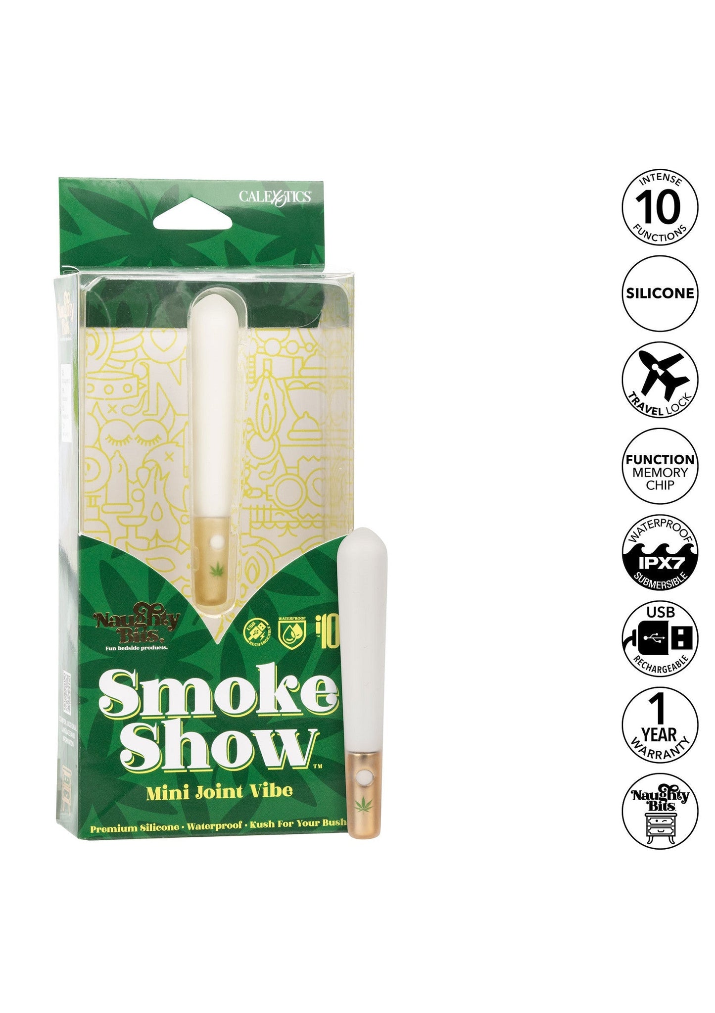 14185 calexotics naughty bits smoke show mini joint vibrator