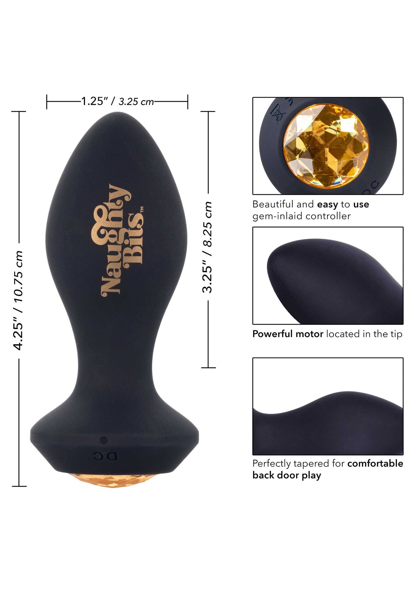 14187 calexotics naughty bits shake your ass vibrating butt plug
