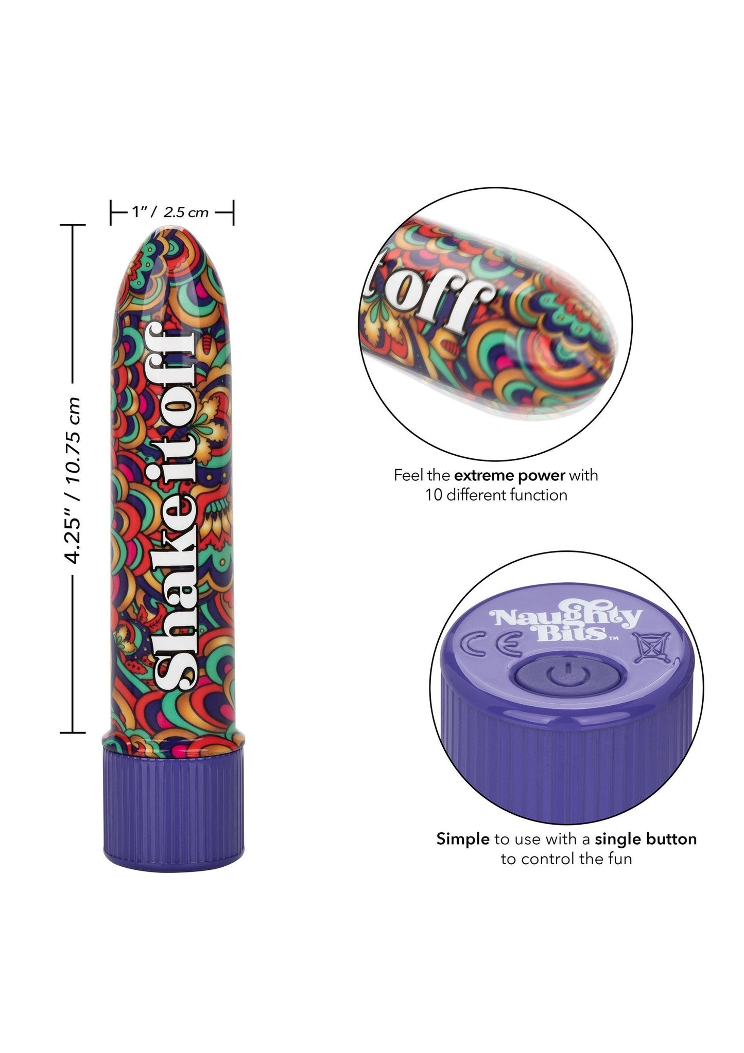 14190 calexotics naughty bits shake it off mini vibrator