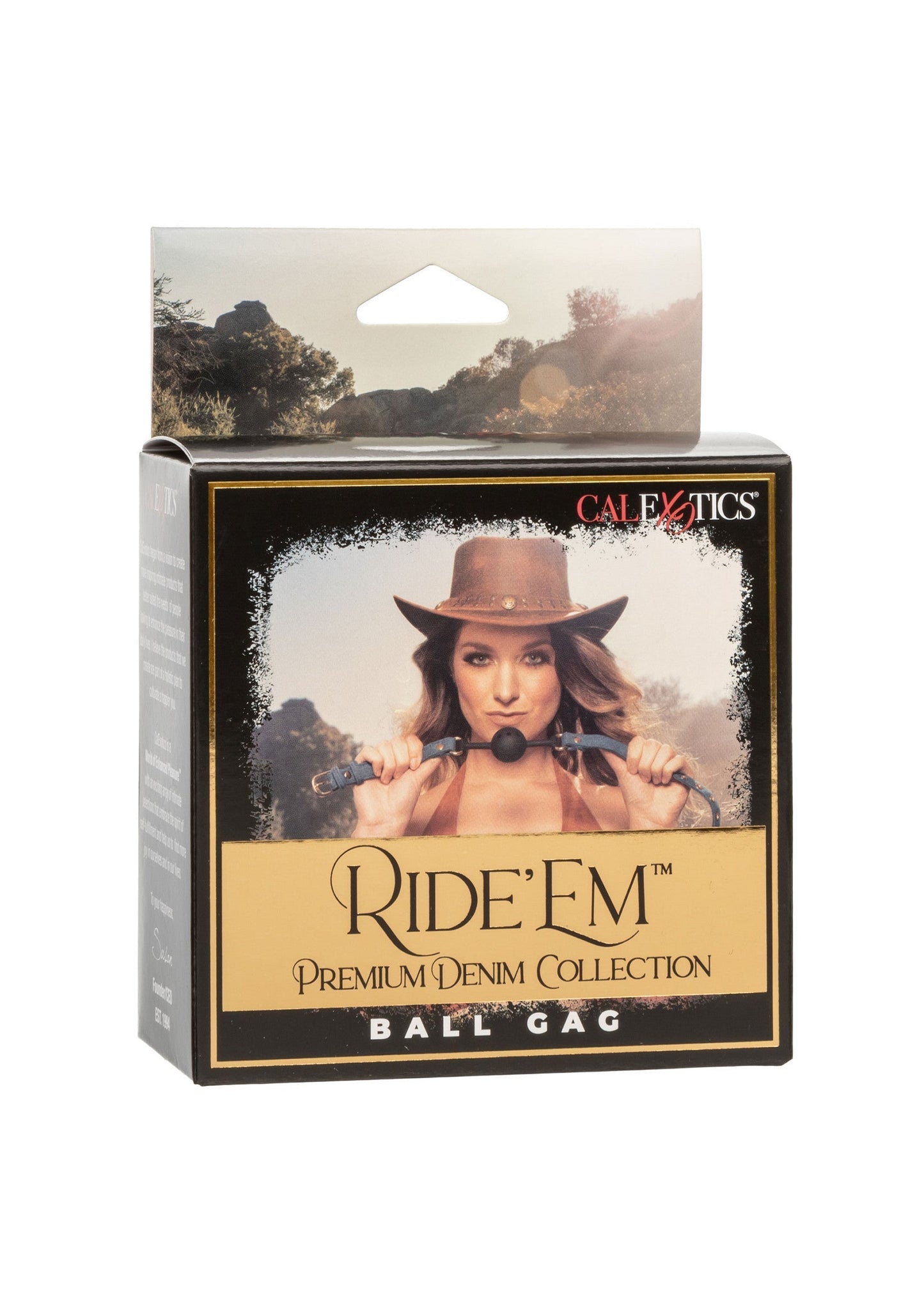 14643 calexotics ride em ride em denim ball gag