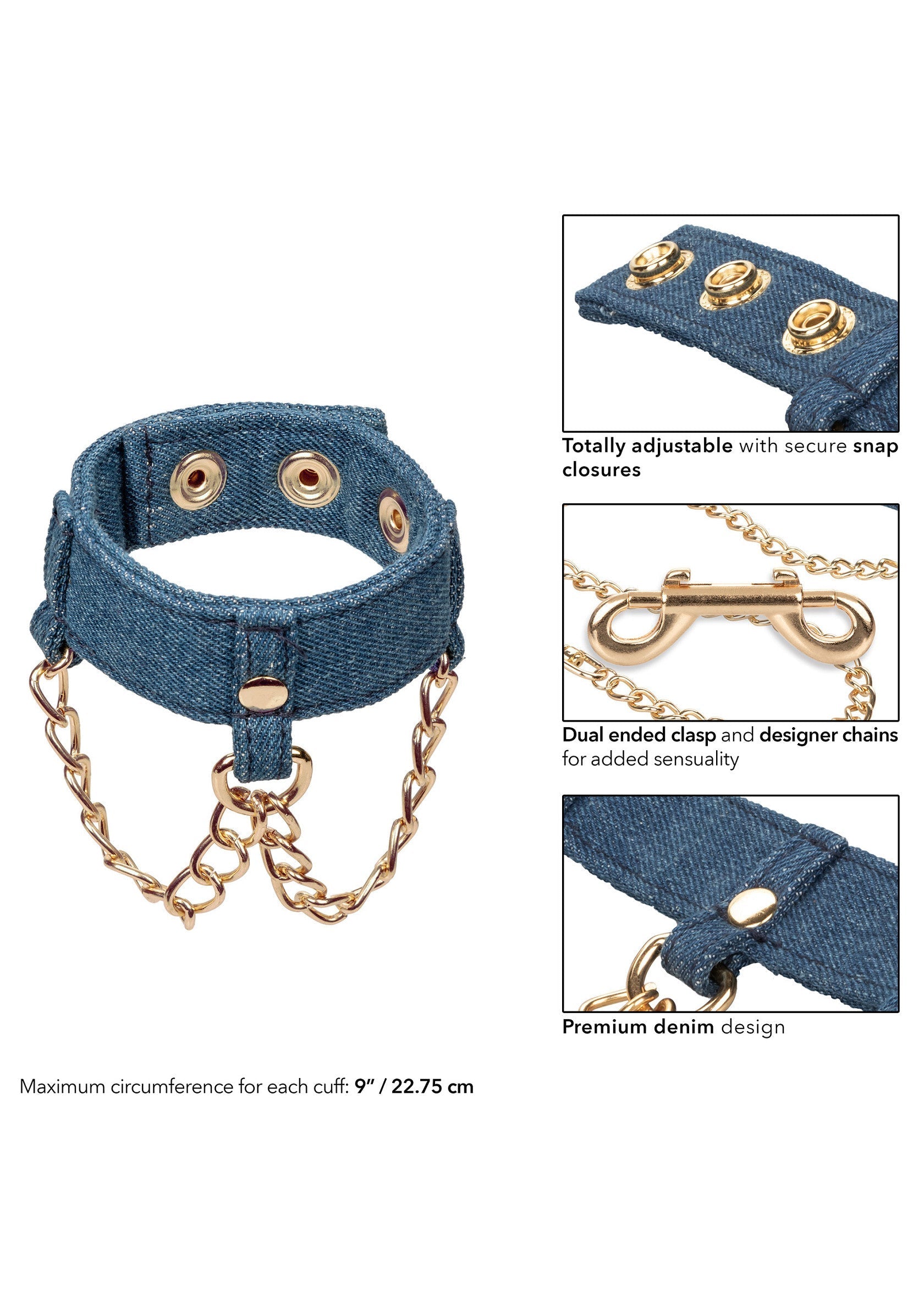 14645 calexotics ride em ride em denim wrist cuffs