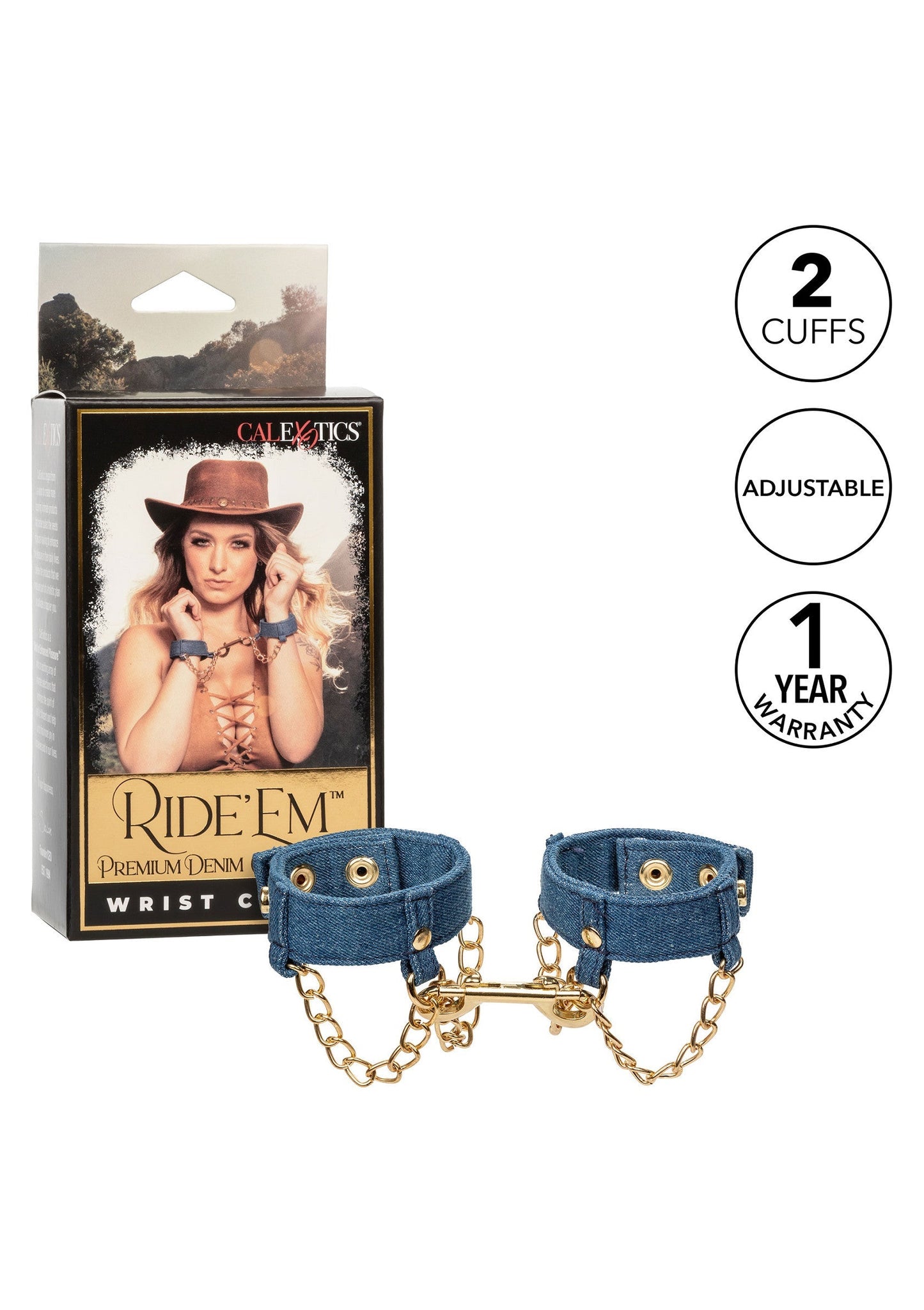 14645 calexotics ride em ride em denim wrist cuffs