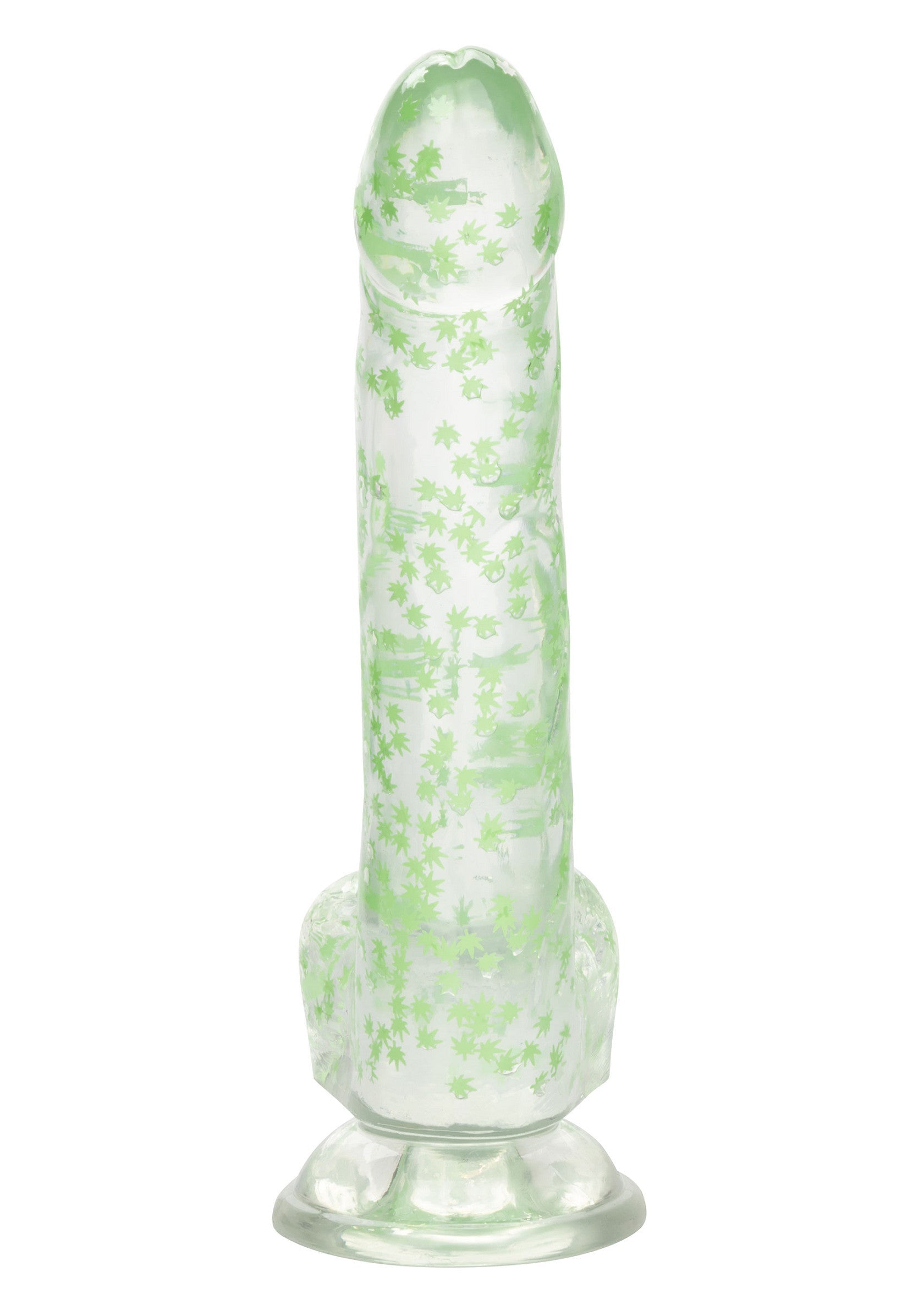 14729 calexotics naughty bits i leaf dick glow dildo