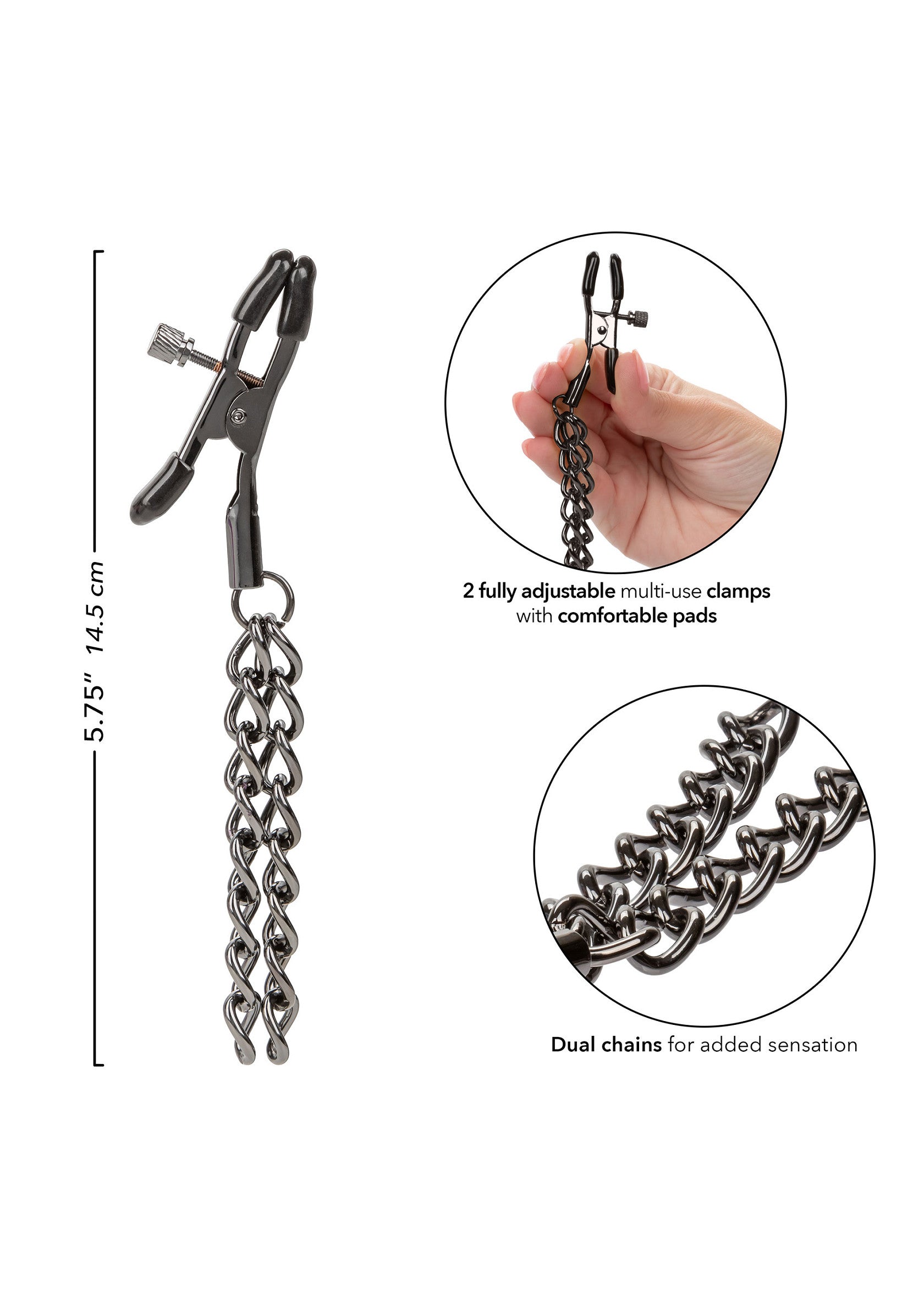 16770 calexotics euphoria chain nipple clamps