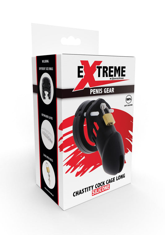16823 hidden desire extreme chastity cock cage slicone large