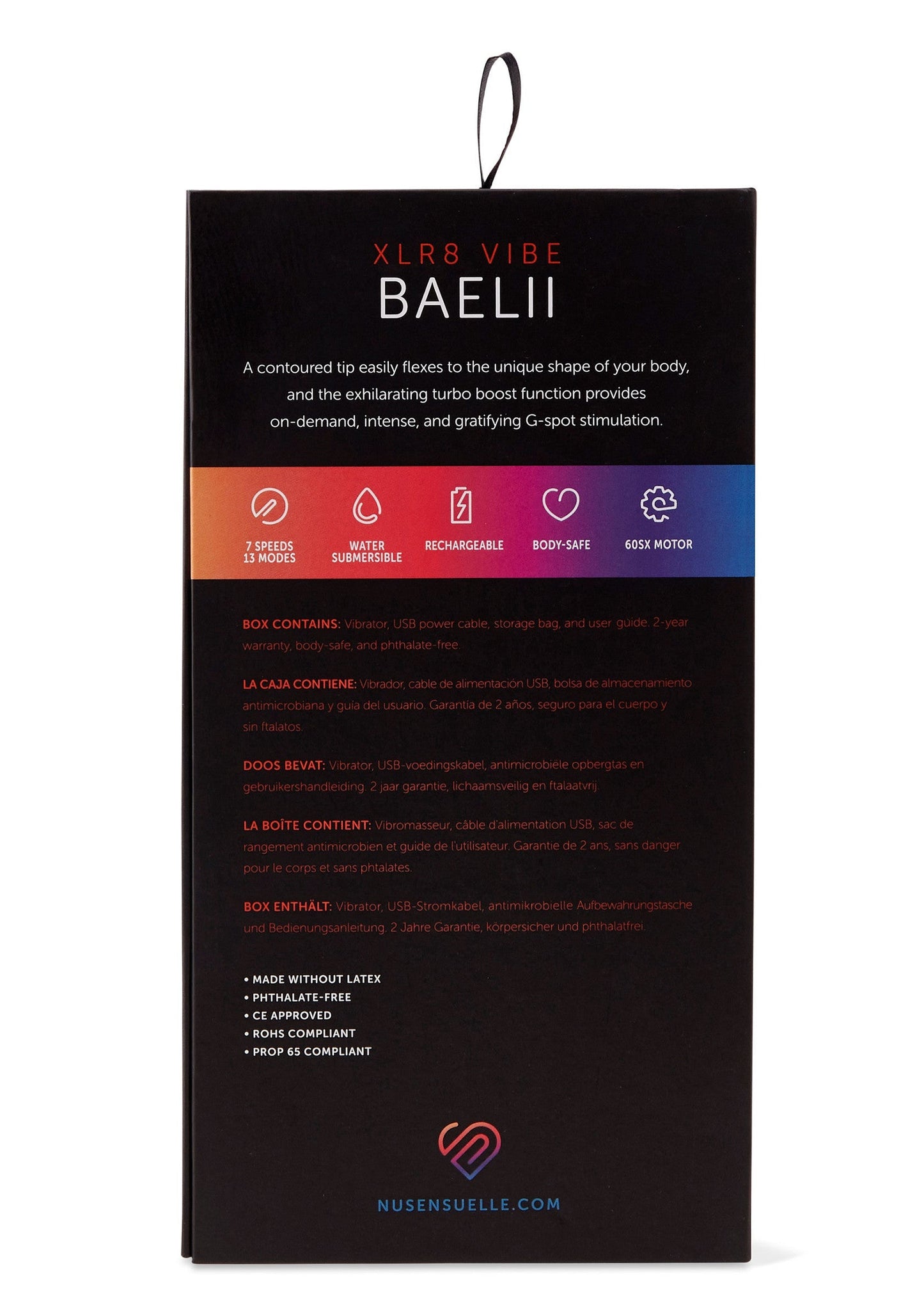 17521 nu sensuelle baelii xlr8 vibrator