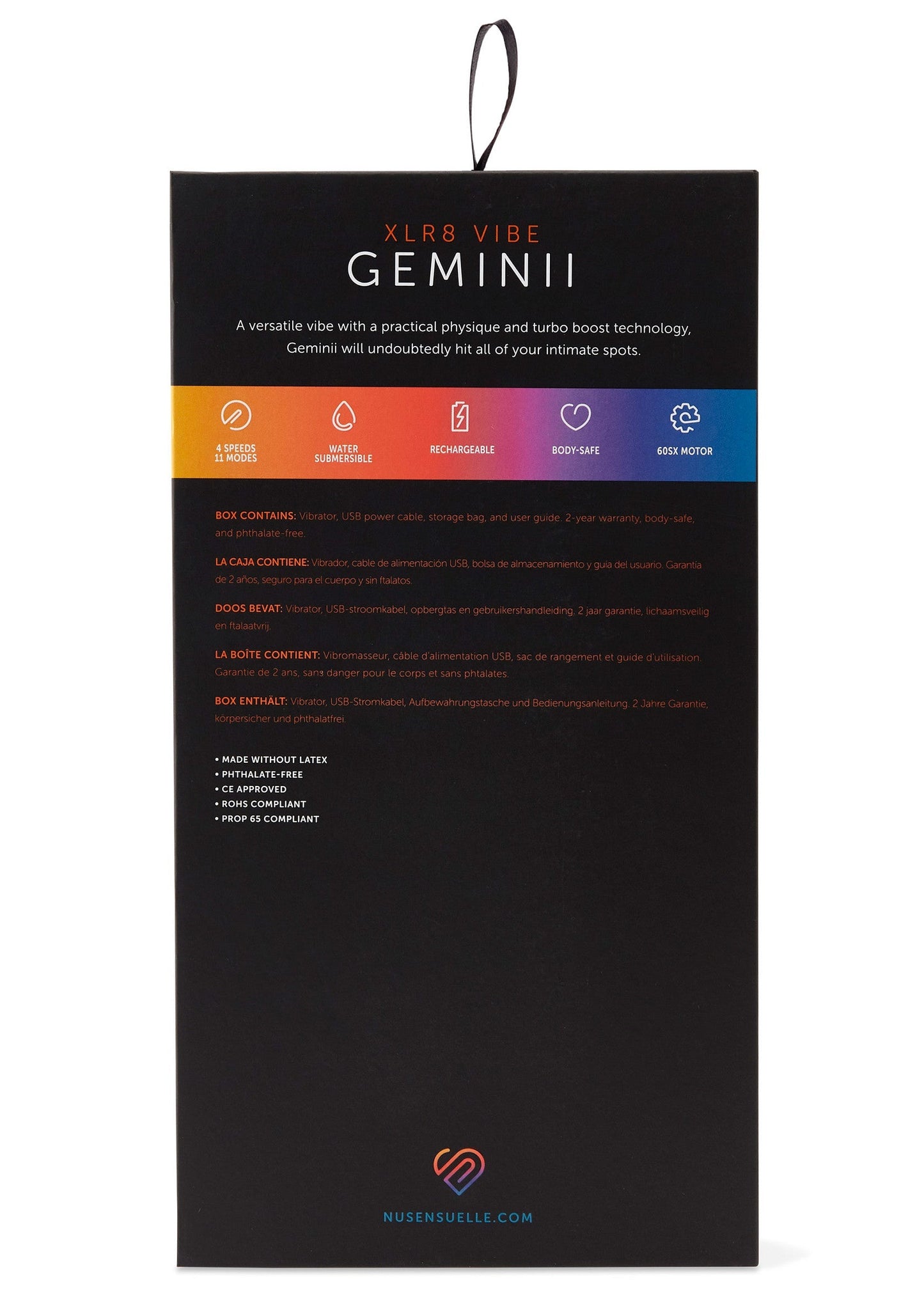 17522 nu sensuelle geminii xlr8 vibrator