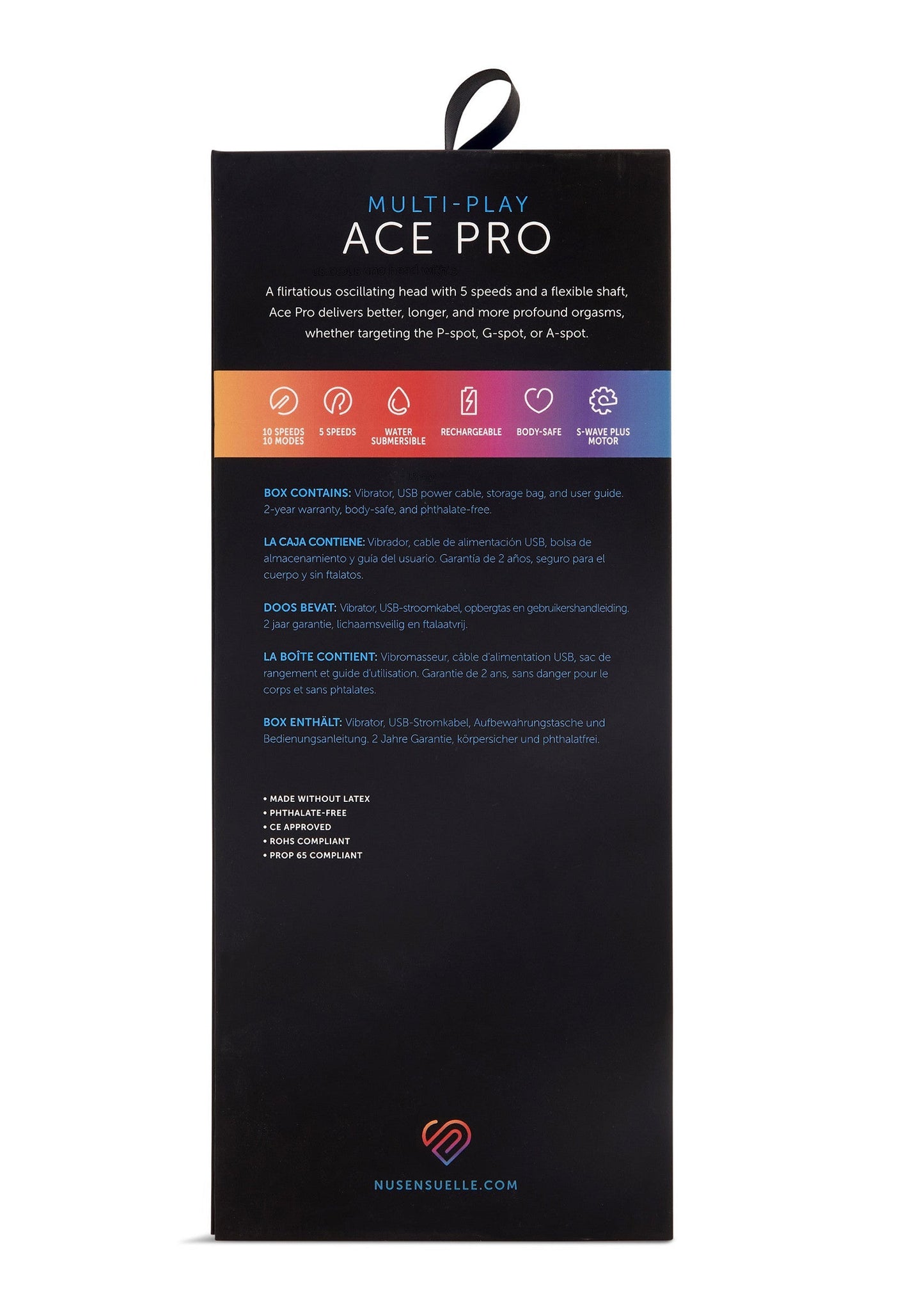 17533 nu sensuelle ace pro prostate g spot vibrator