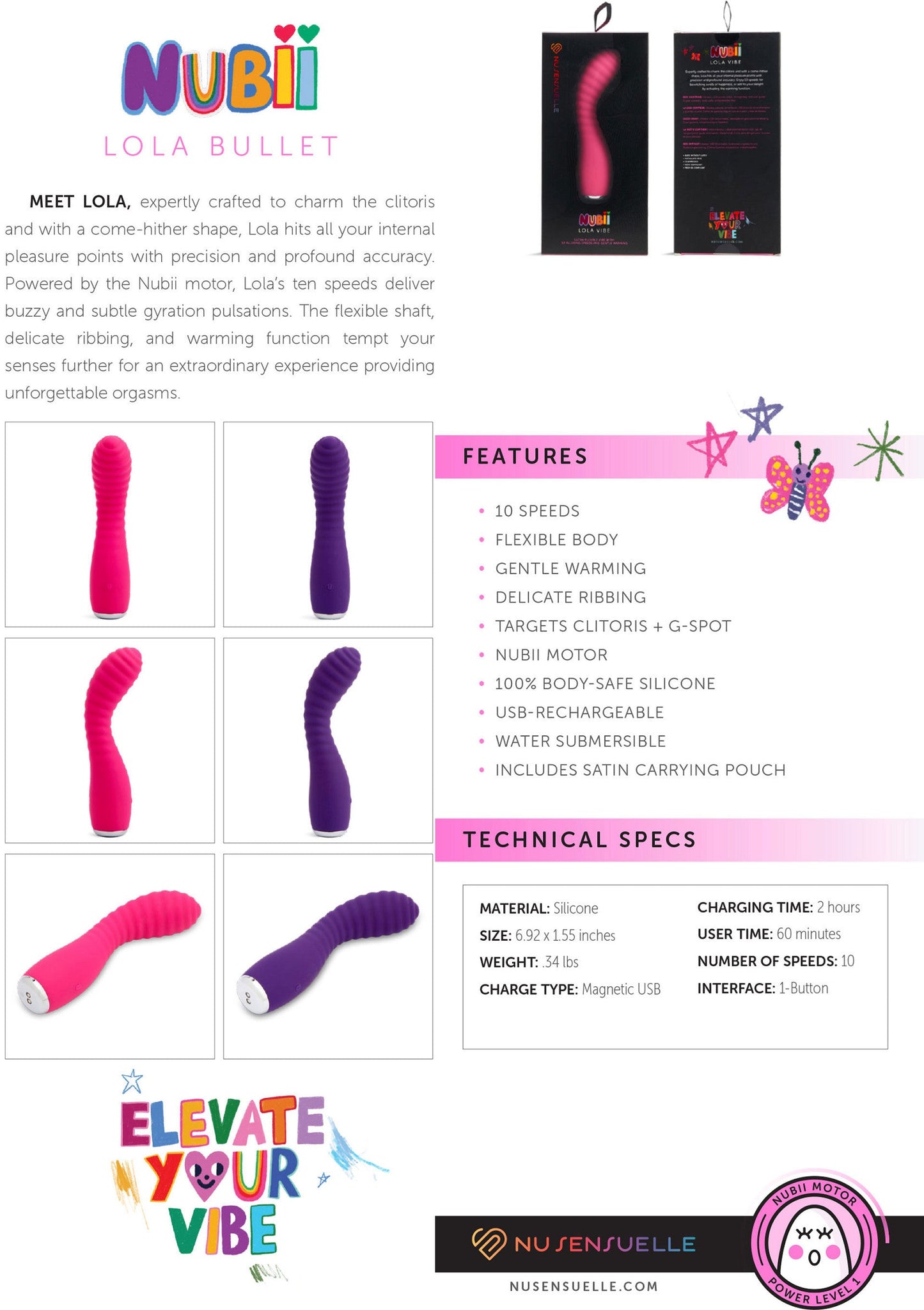 17535 nu sensuelle lola flexible warming vibrator