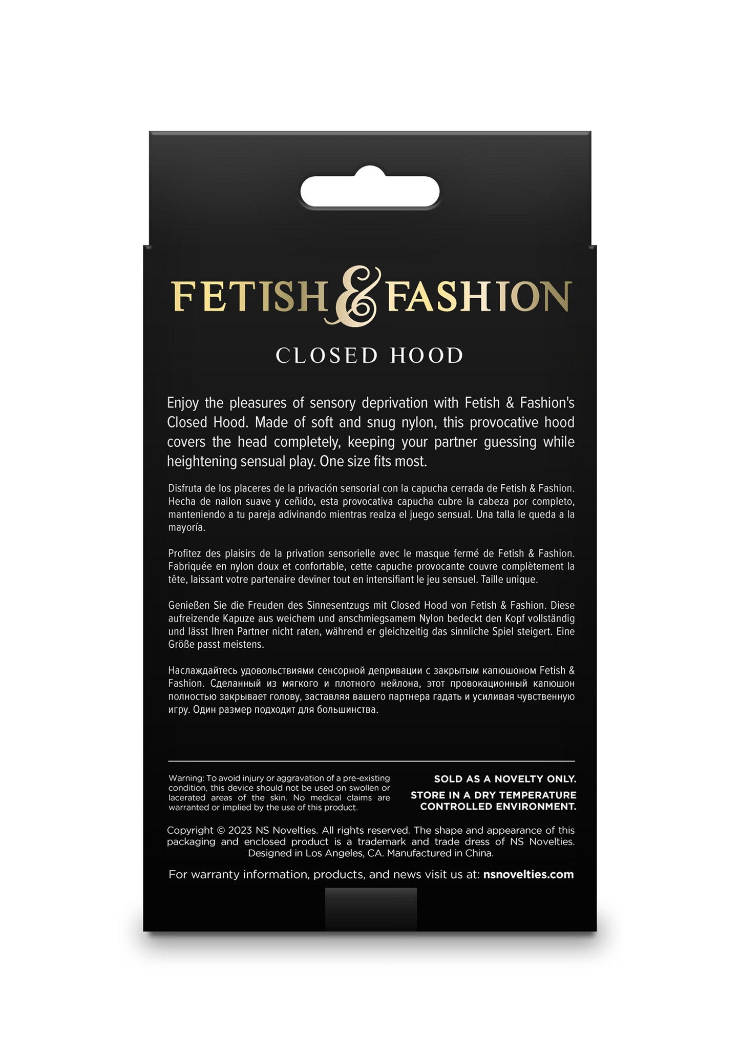 19244 ns novelties fetish fashion closed hood