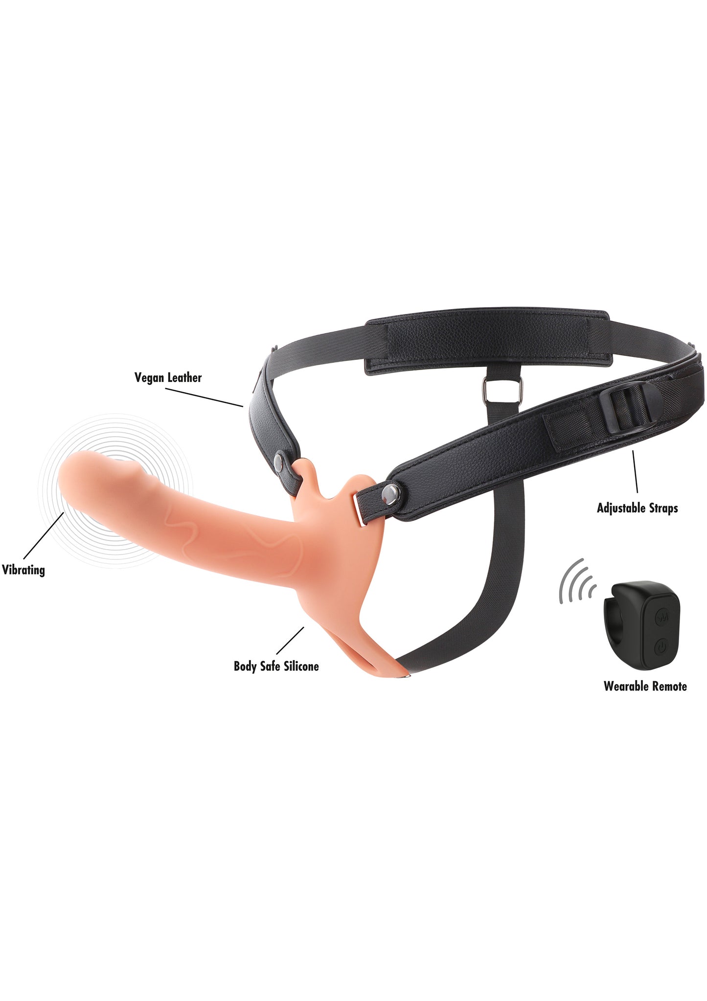 Hollow Penis Strapon Vibrating 16cm