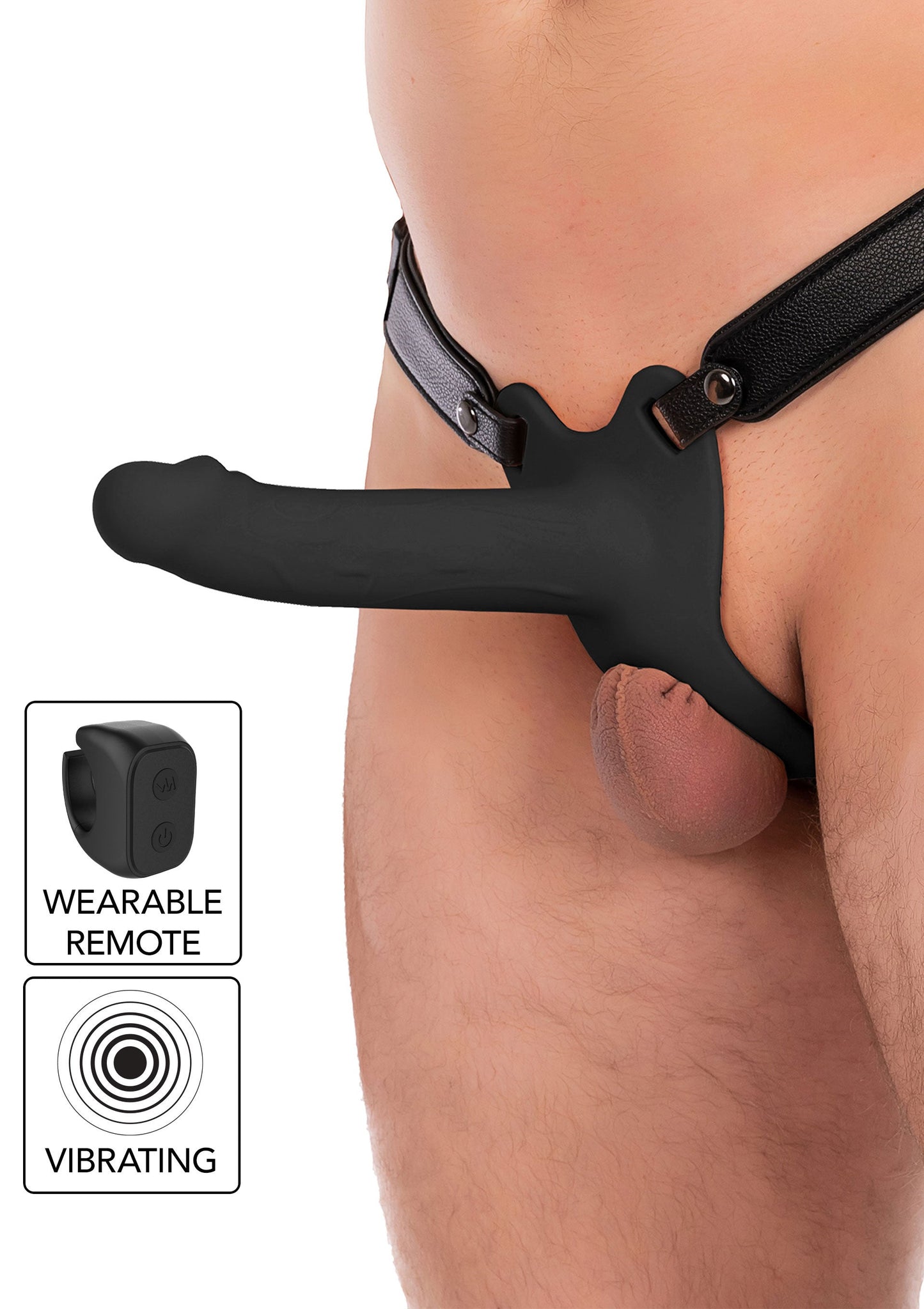 Hollow Penis Strapon Vibrating Silicone 18 cm