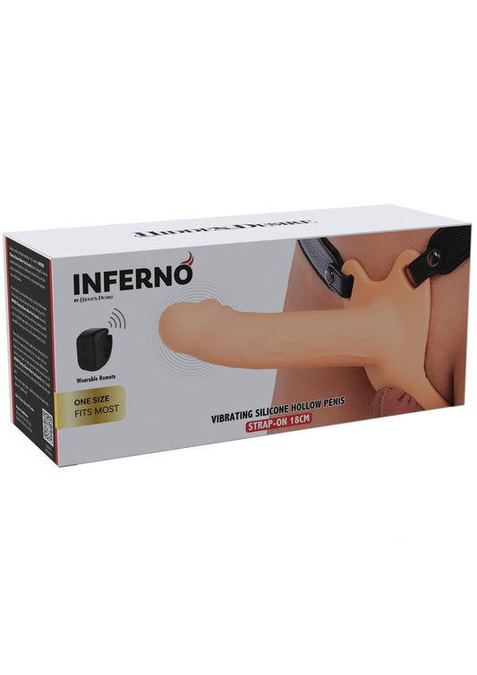 Hollow Penis Strapon Vibrating Silicone 18 cm