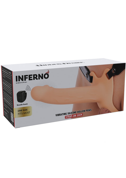 Hollow Penis Strapon Vibrating Silicone 20 cm