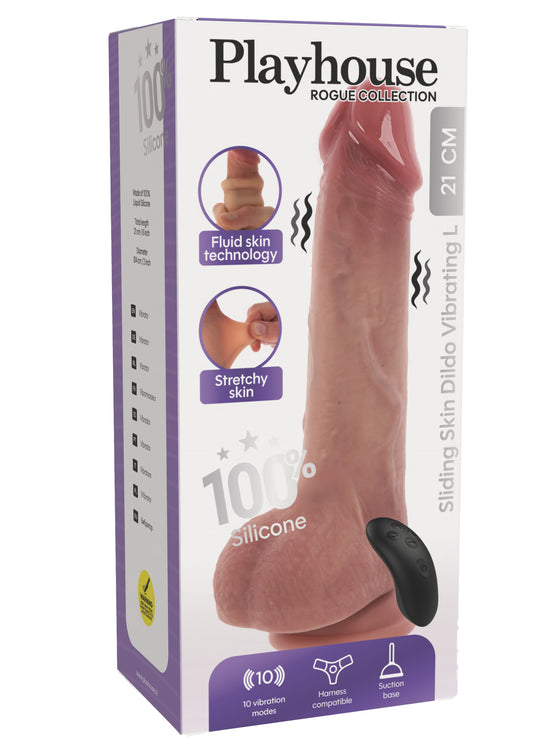Sliding Skin Vibrating Dildo Silicone L