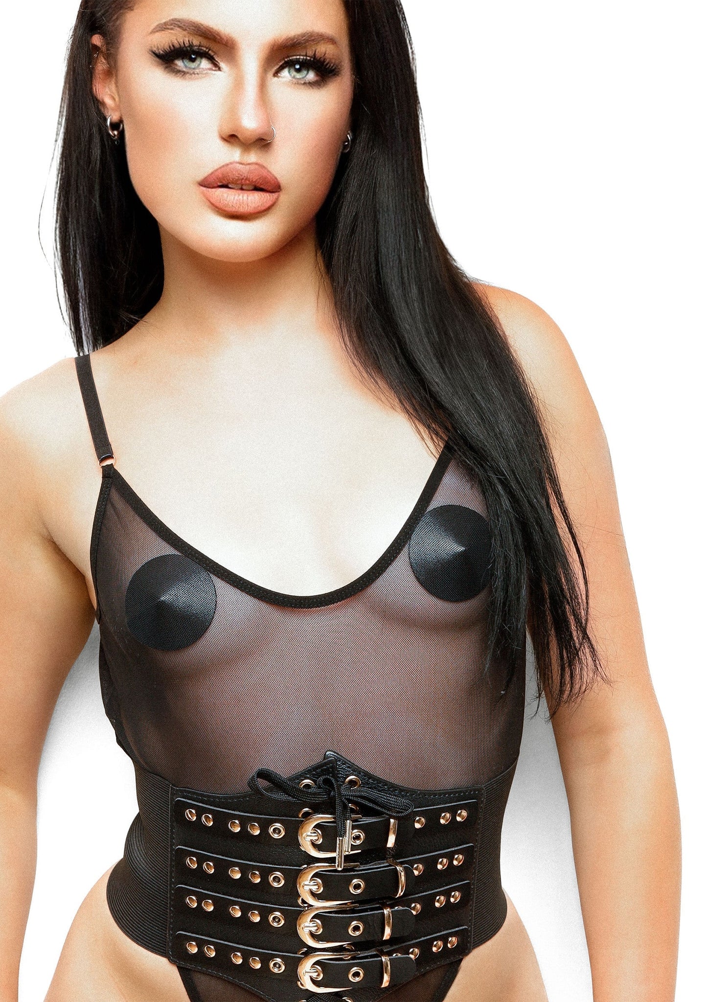 70829 kinky diva buckled front waist cincher