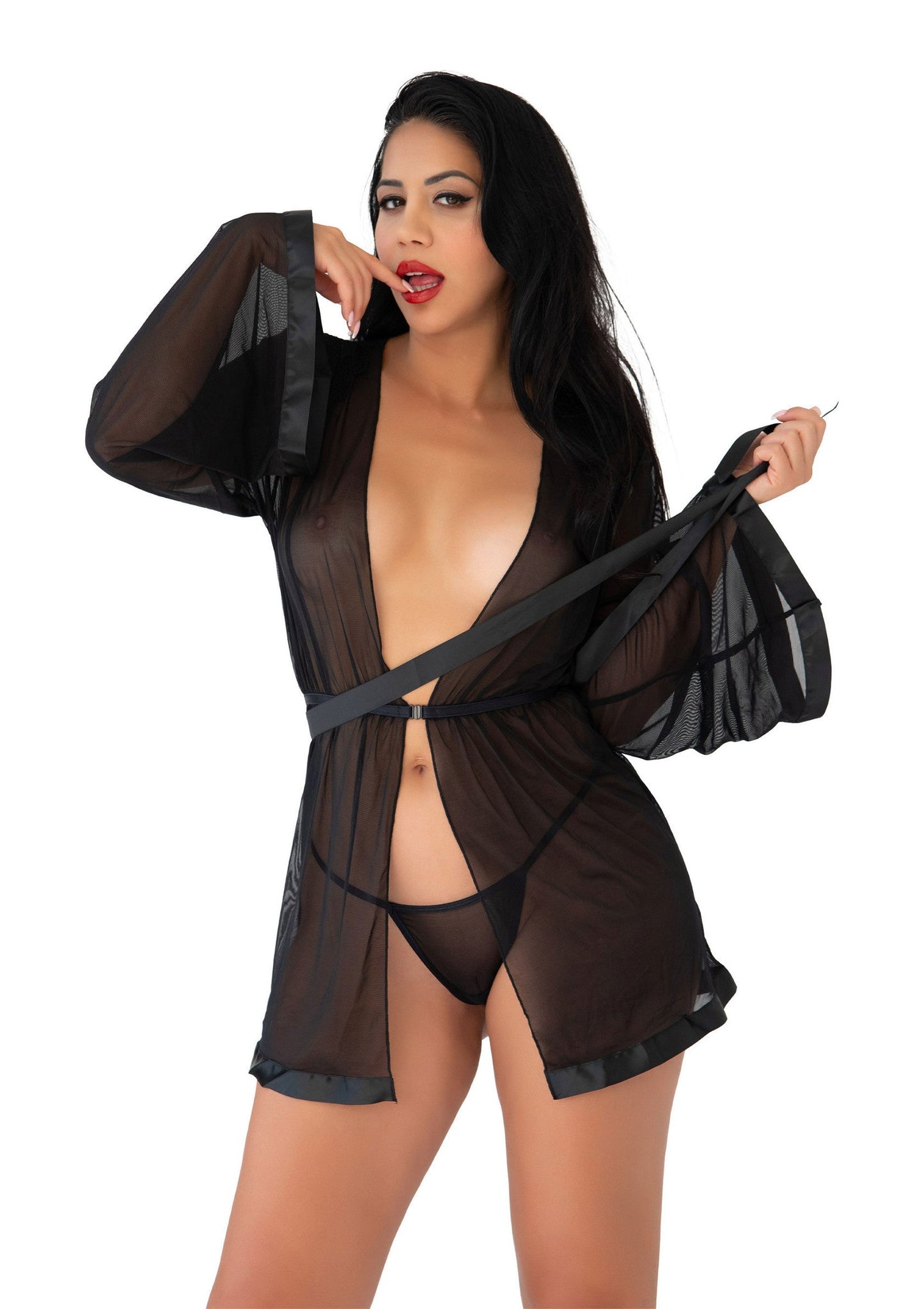 75109 daring intimates sheer kimono and string