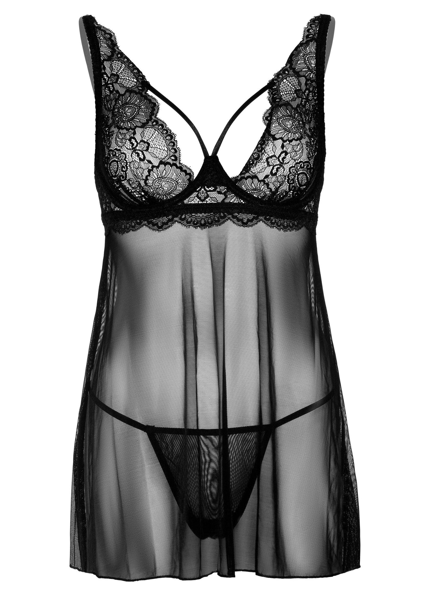 75112 daring intimates lace babydoll and string