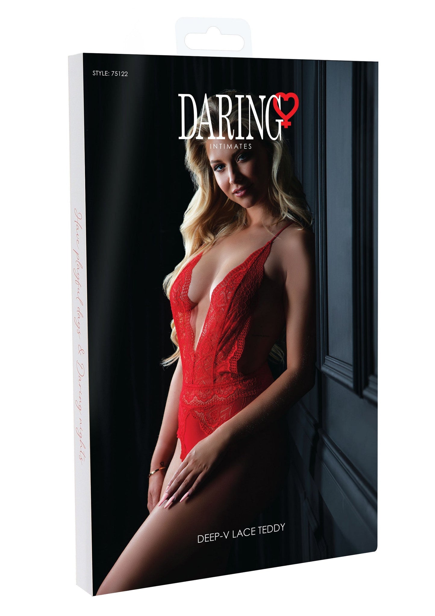 75122 daring intimates deep v lace teddy