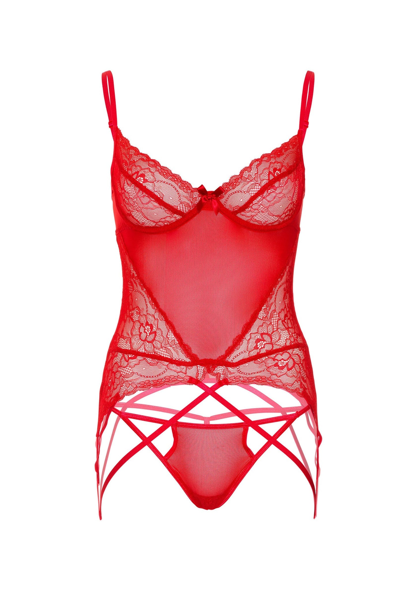 75125 daring intimates lace and mesh cami set