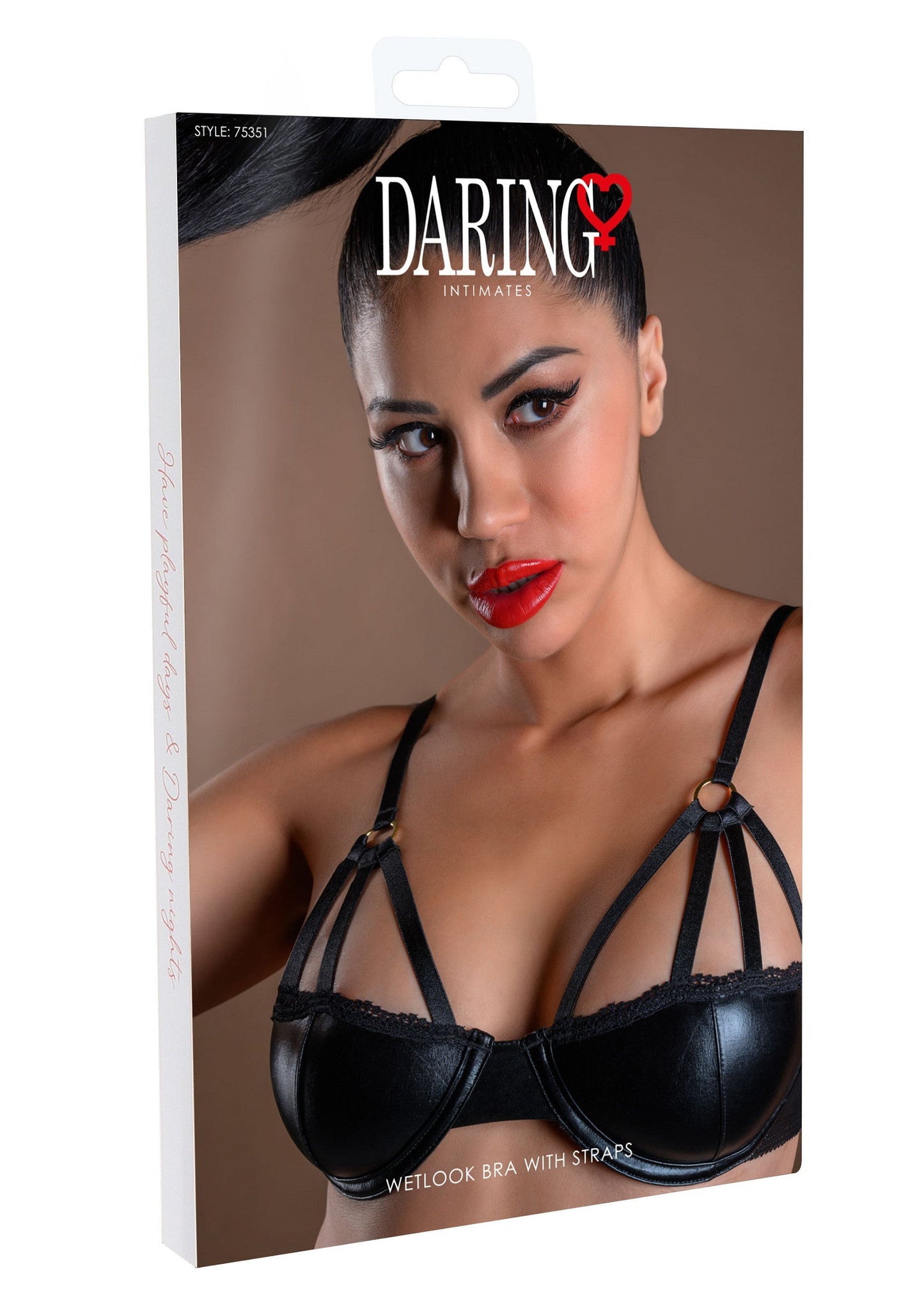 75351 daring intimates naughty whispers wetlook bra with straps
