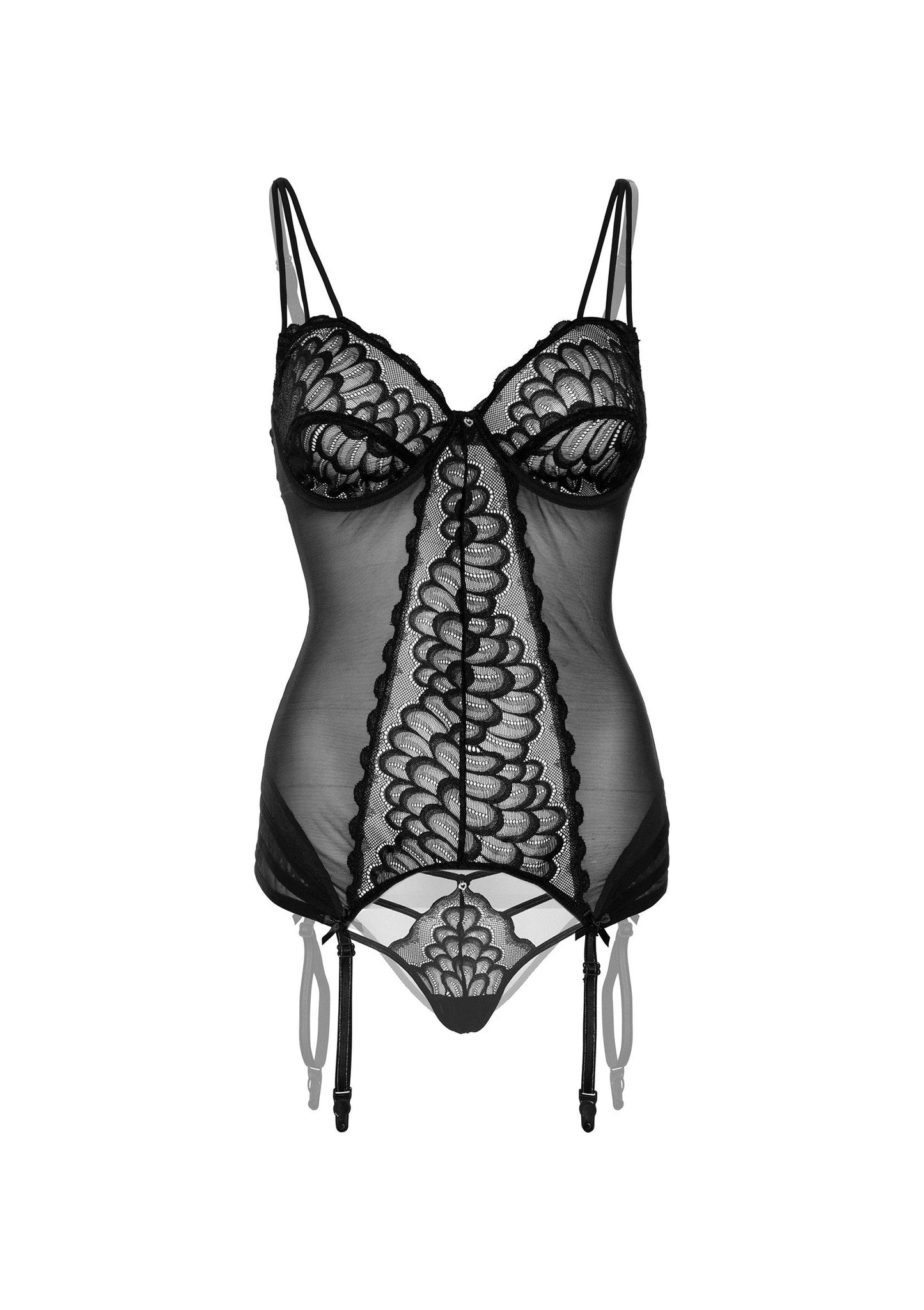 76235 daring intimates day night lace cami corset with string