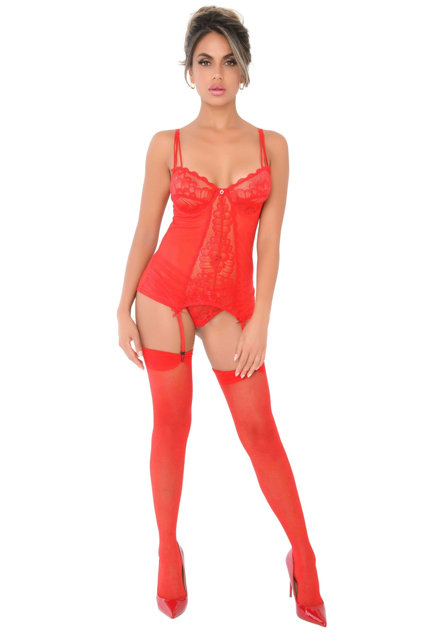 76235 daring intimates day night lace cami corset with string