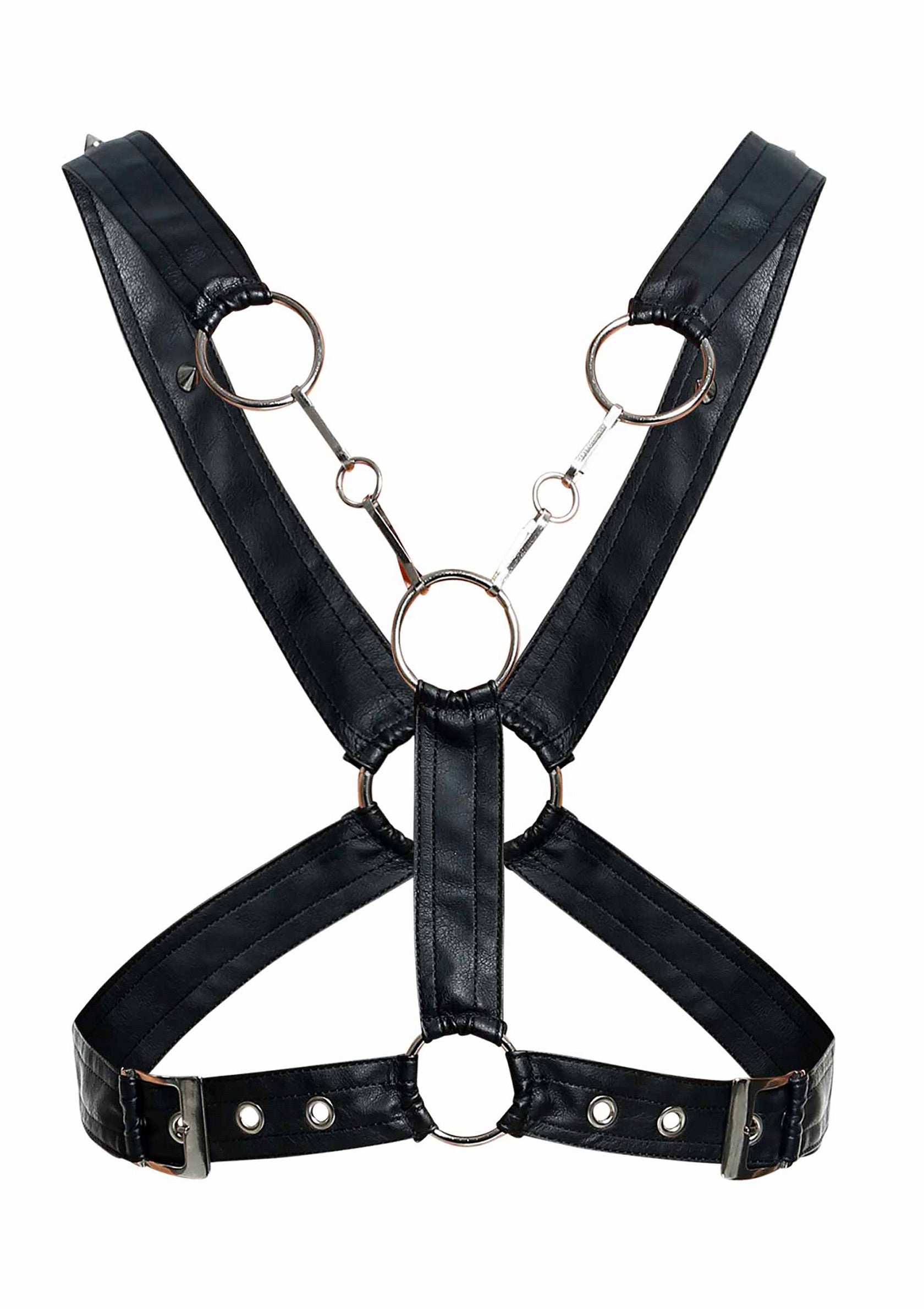 81298 mob eroticwear dngeon cross chain harness