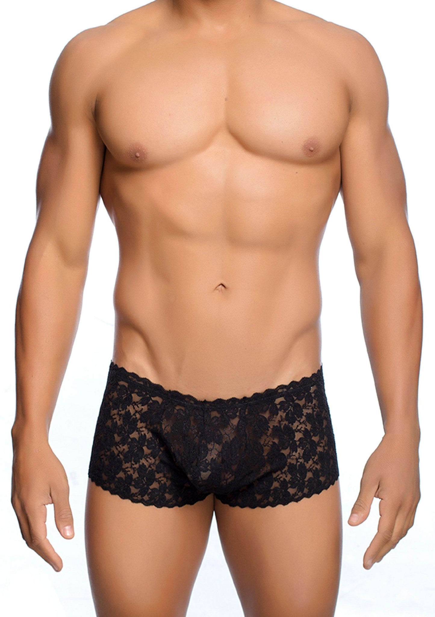 81329 mob eroticwear rose lace boy short