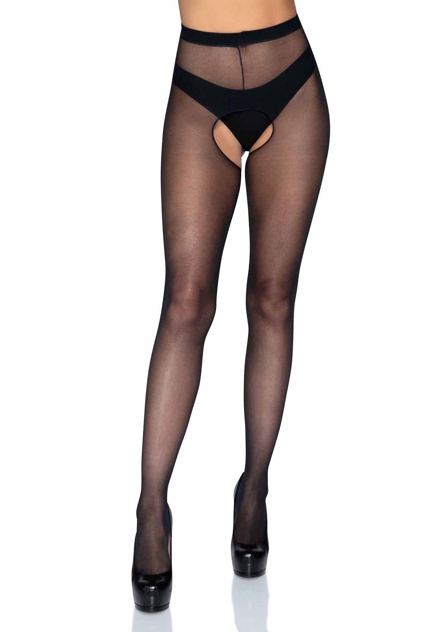 85046 leg avenue plus sheer crotchless pantyhose