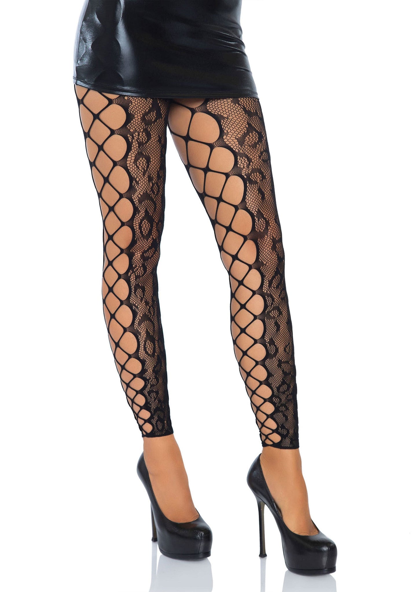 85194 leg avenue leopard footless and crotchless pantyhose