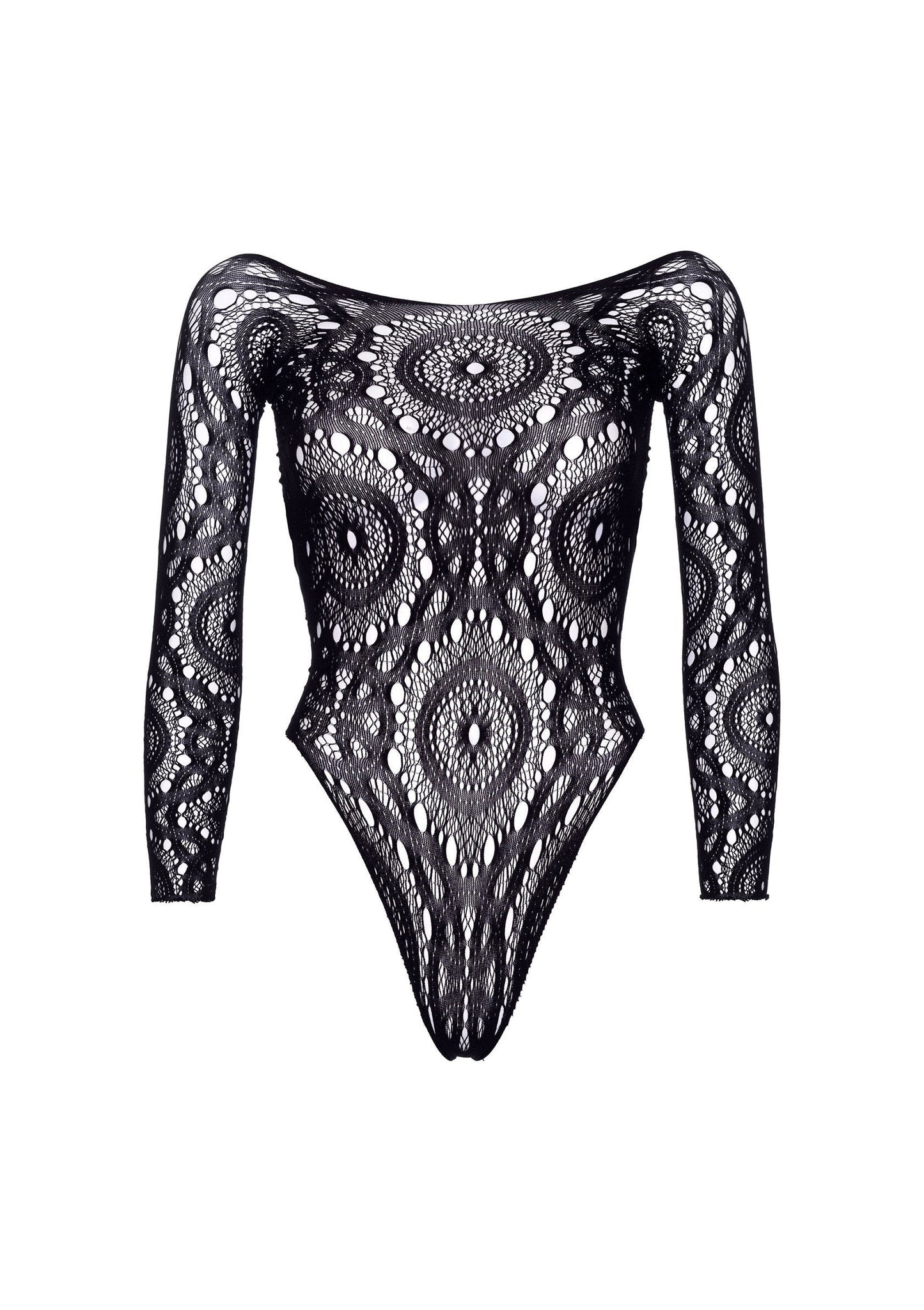 85276 leg avenue very sexy lingerie long sleeved snap crotch thong back teddy