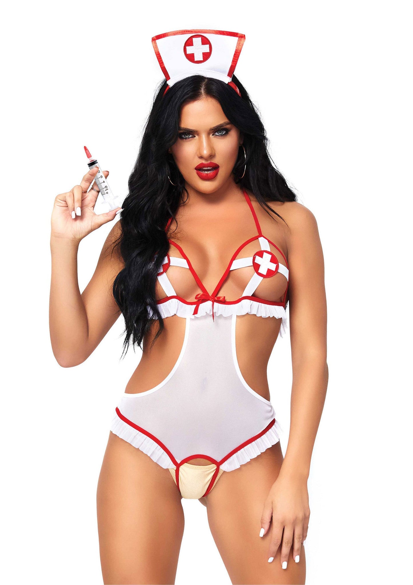 85277 leg avenue very sexy lingerie roleplay naughty nurse teddy
