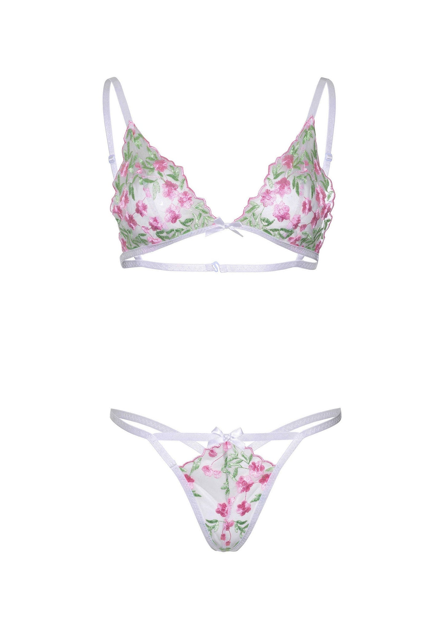 85301 leg avenue very sexy lingerie floral sheer bra and string