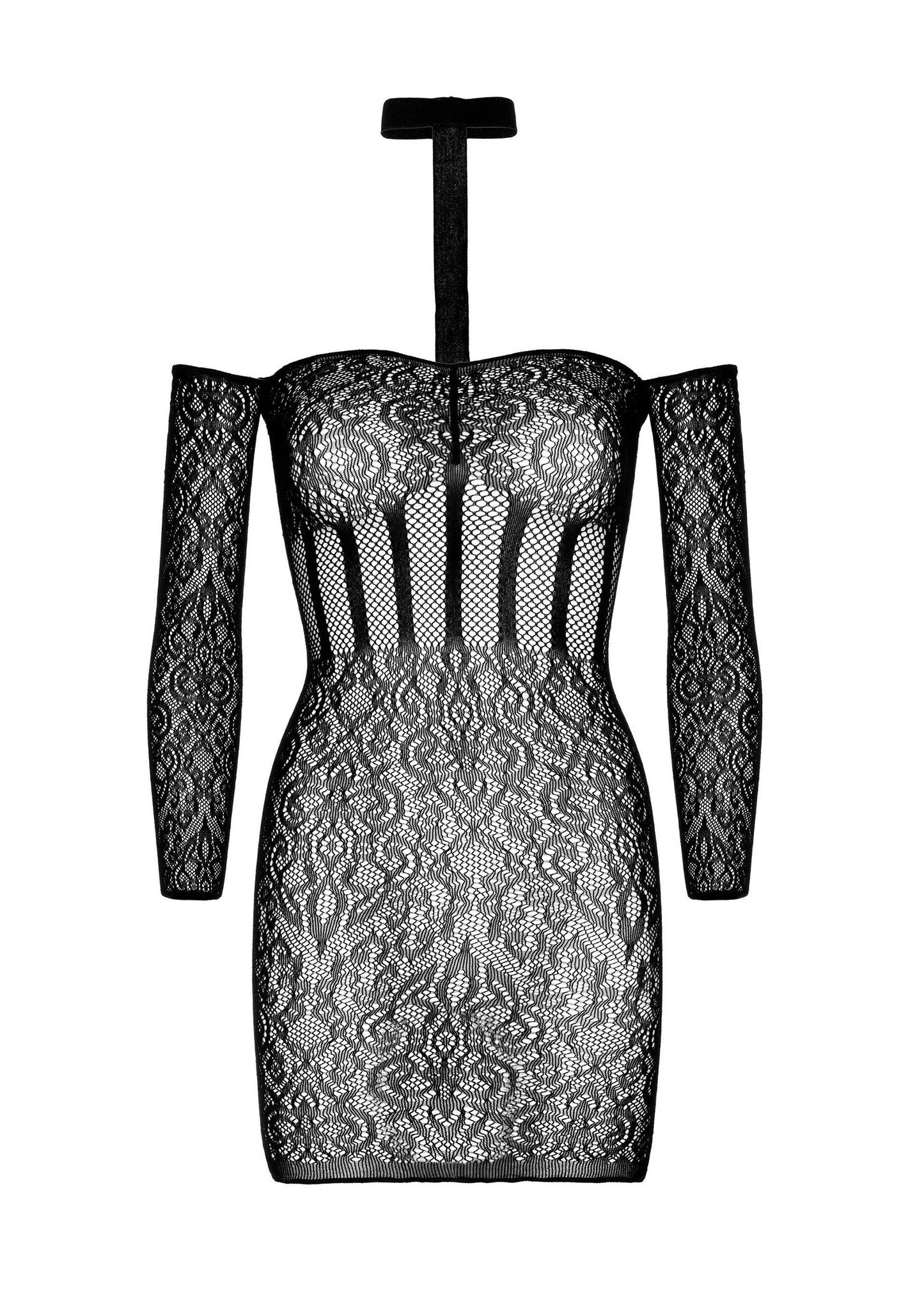 86590 leg avenue long sleeve halter mini dress